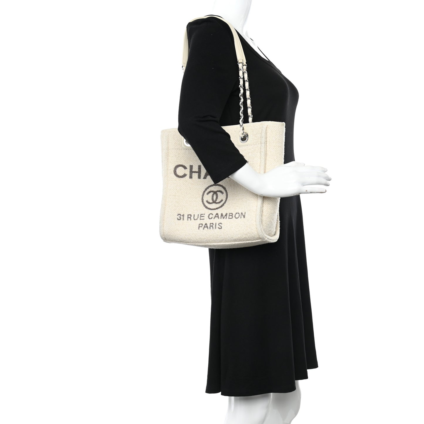 Mixed Fibers Small Deauville Tote Ecru