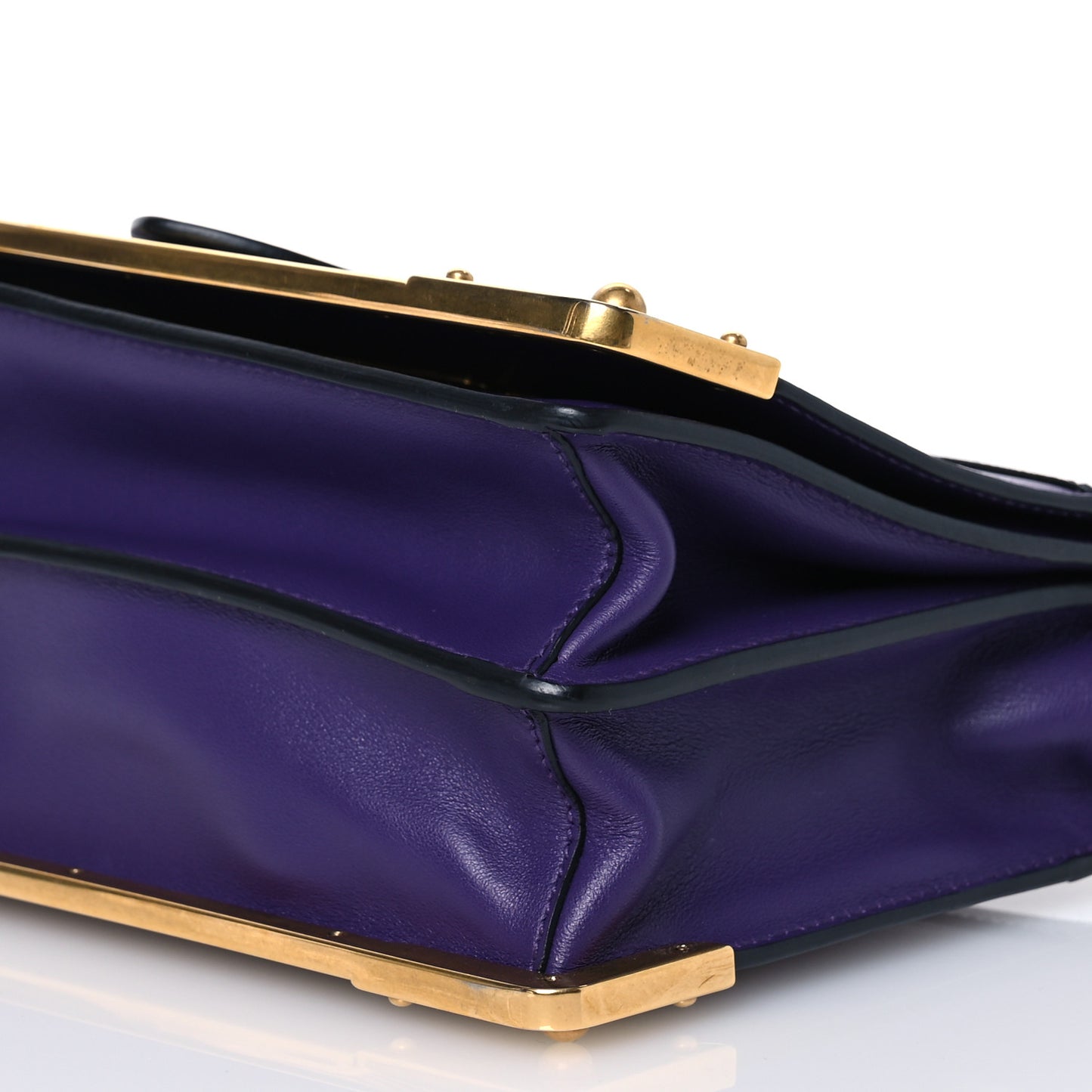 City Calfskin Saffiano Cahier Bag Viola Black