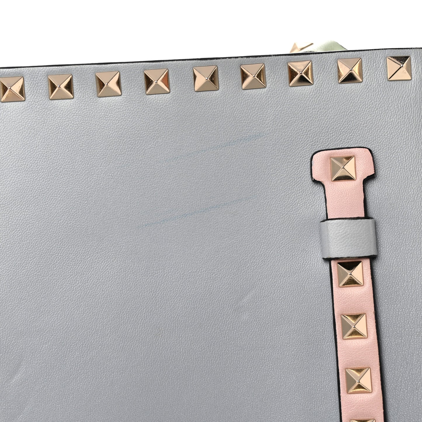 Nappa Watercolor Rockstud Wristlet Clutch Rose Green Yellow Sky