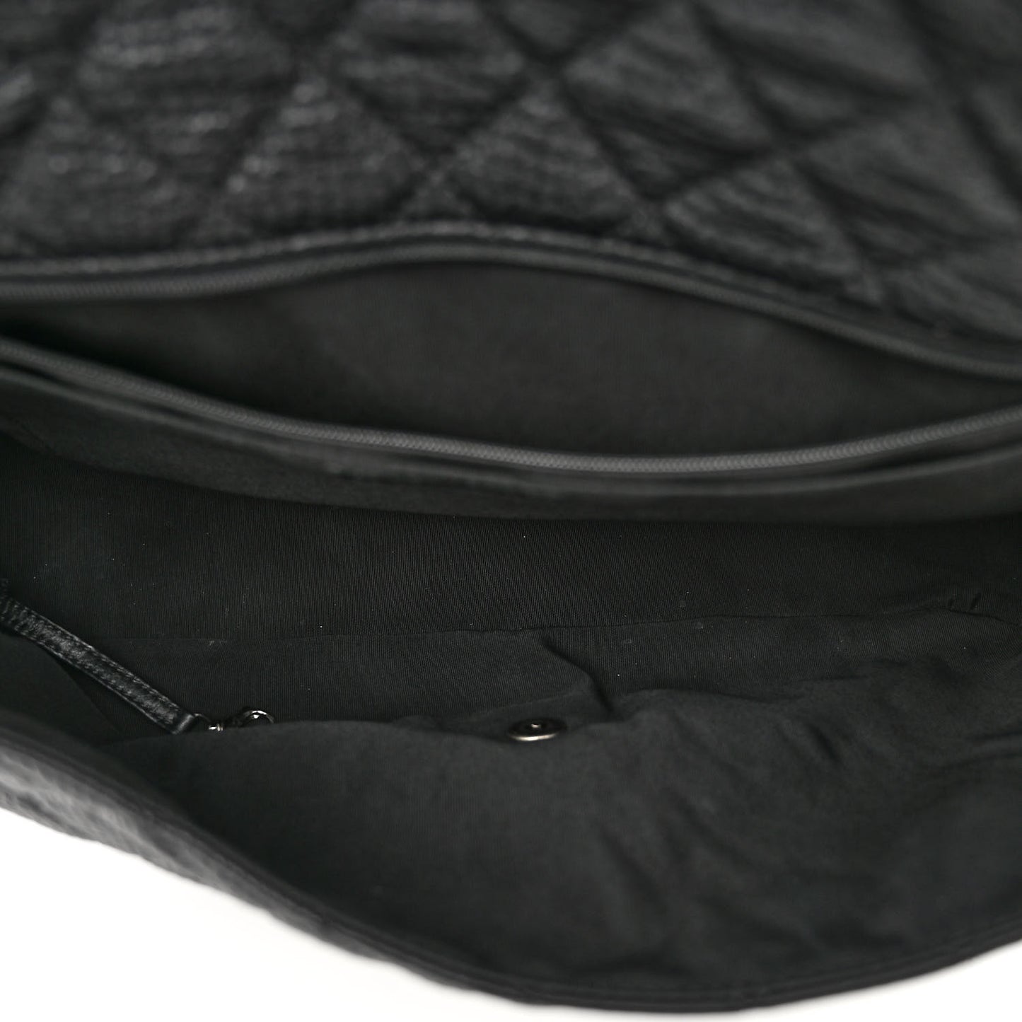 Calfskin Quilted Small XXL Travel Flap Bag Black