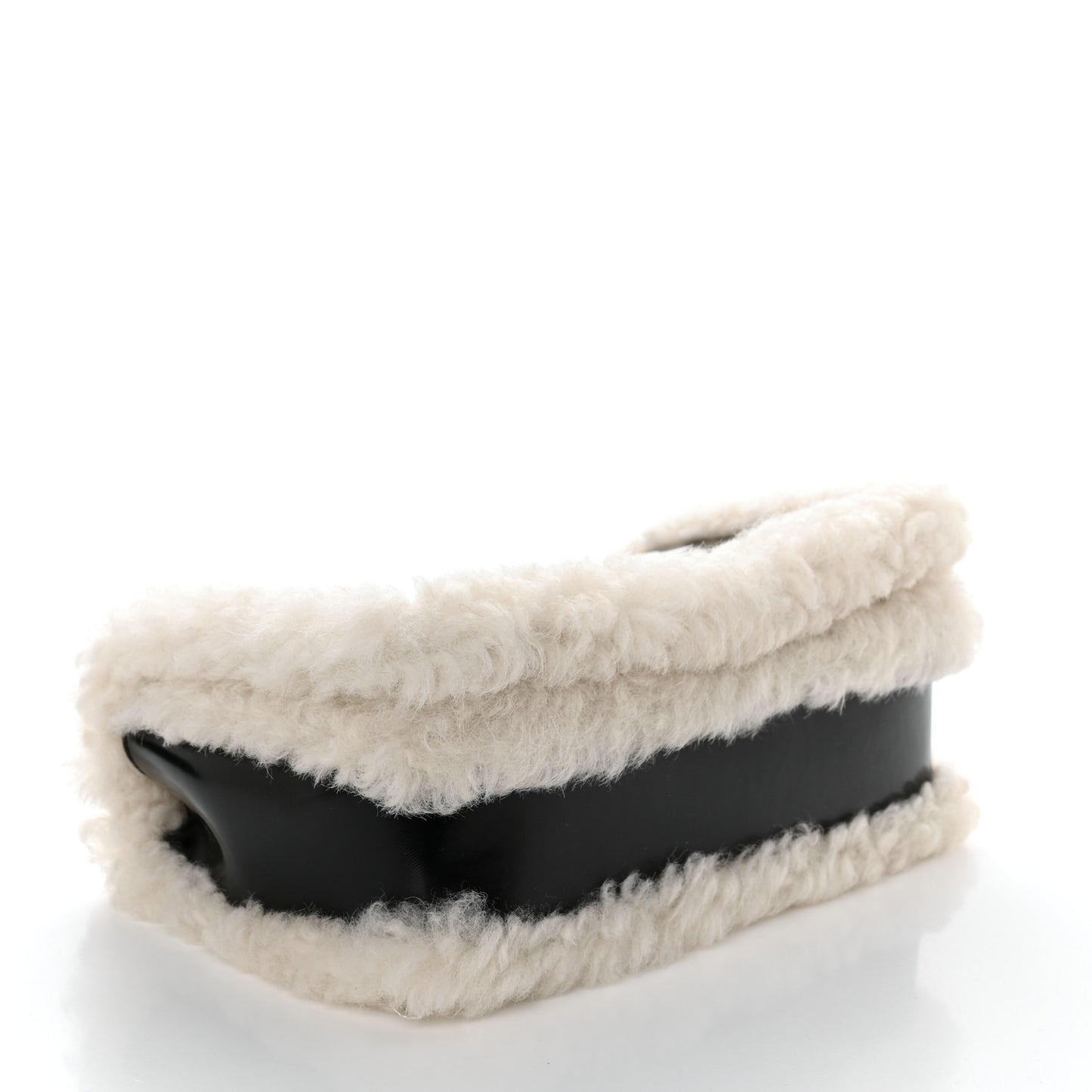 Coated Canvas Shearling Horseferry Print Small Lola Bag Black