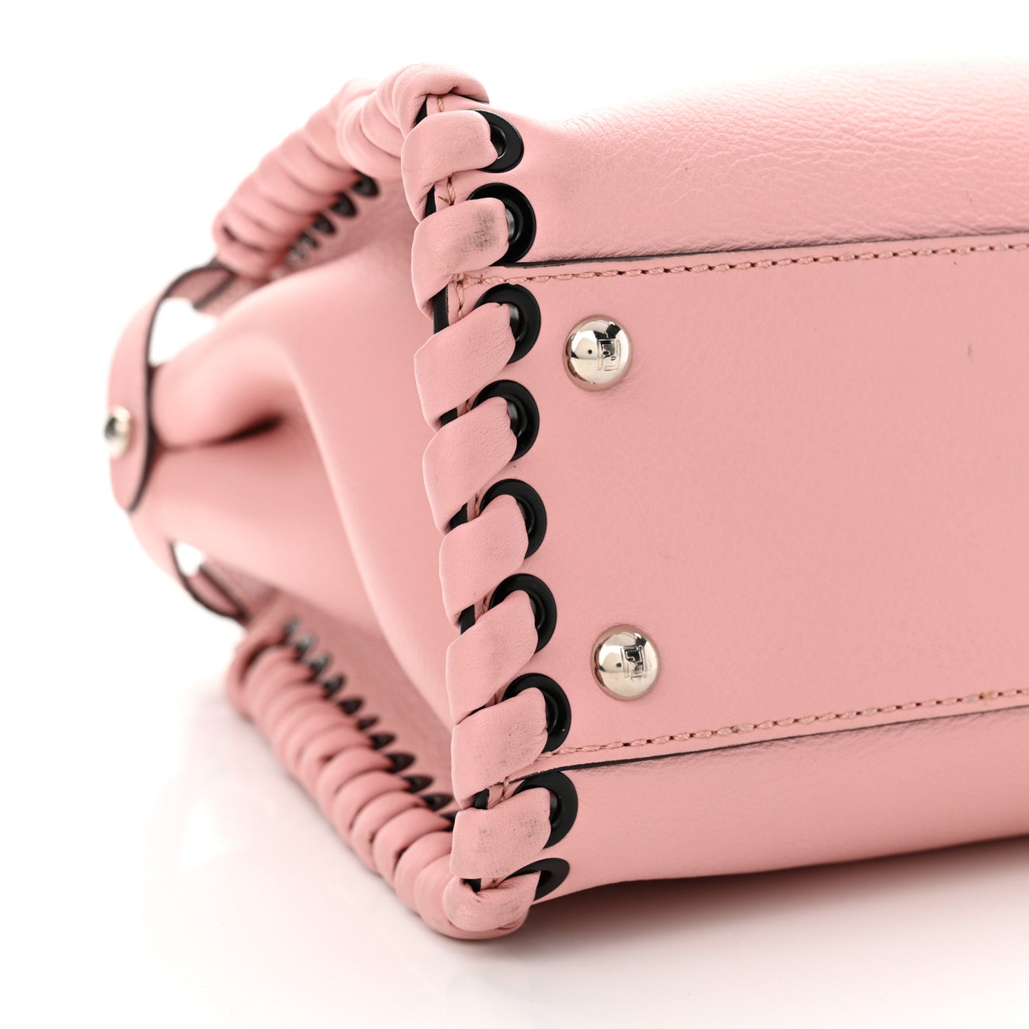 Vitello Seta Lace Up Medium Peekaboo Iconic Satchel Bubblegum