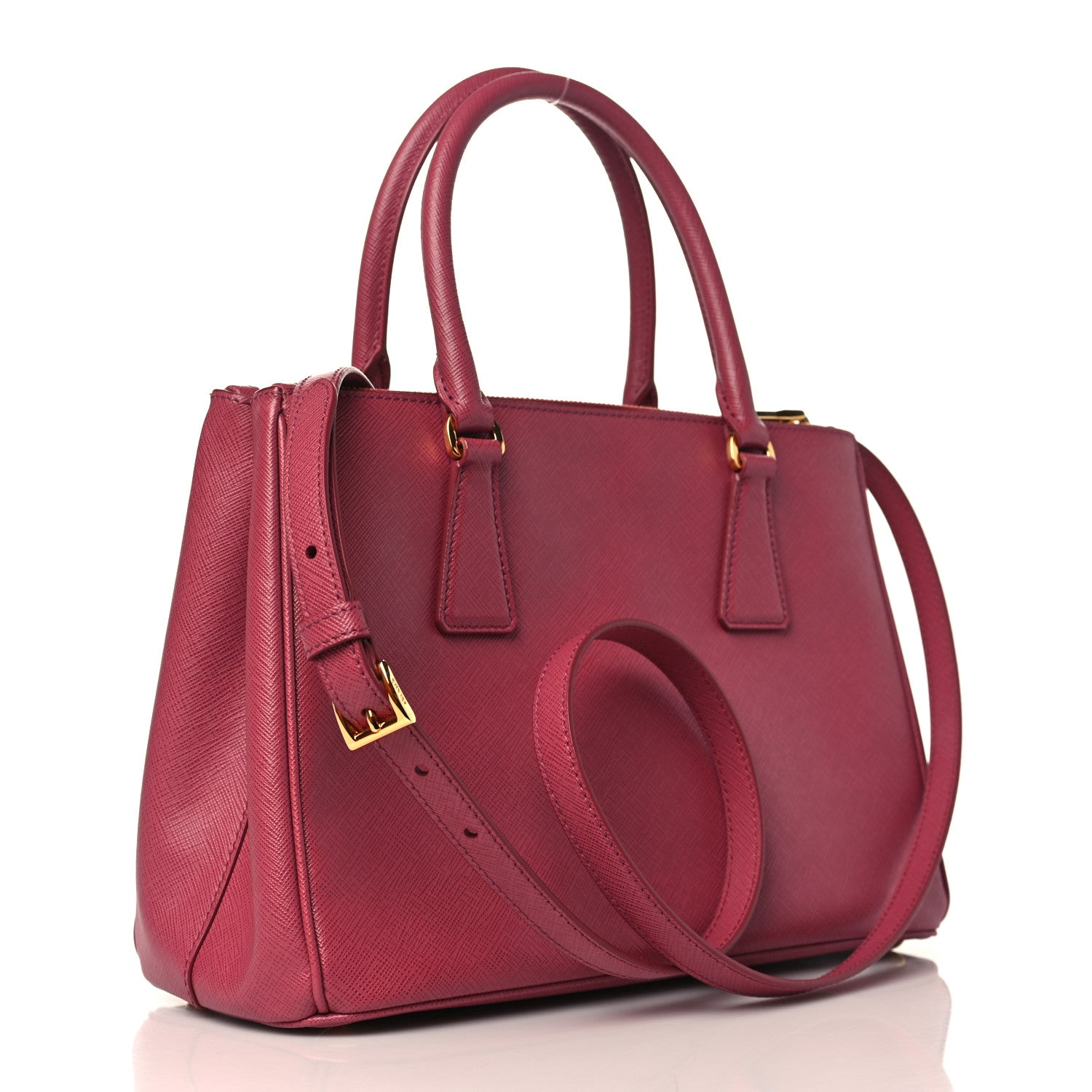 Prada Saffiano Lux Small Double Zip Tote Ibisco 3 of 8