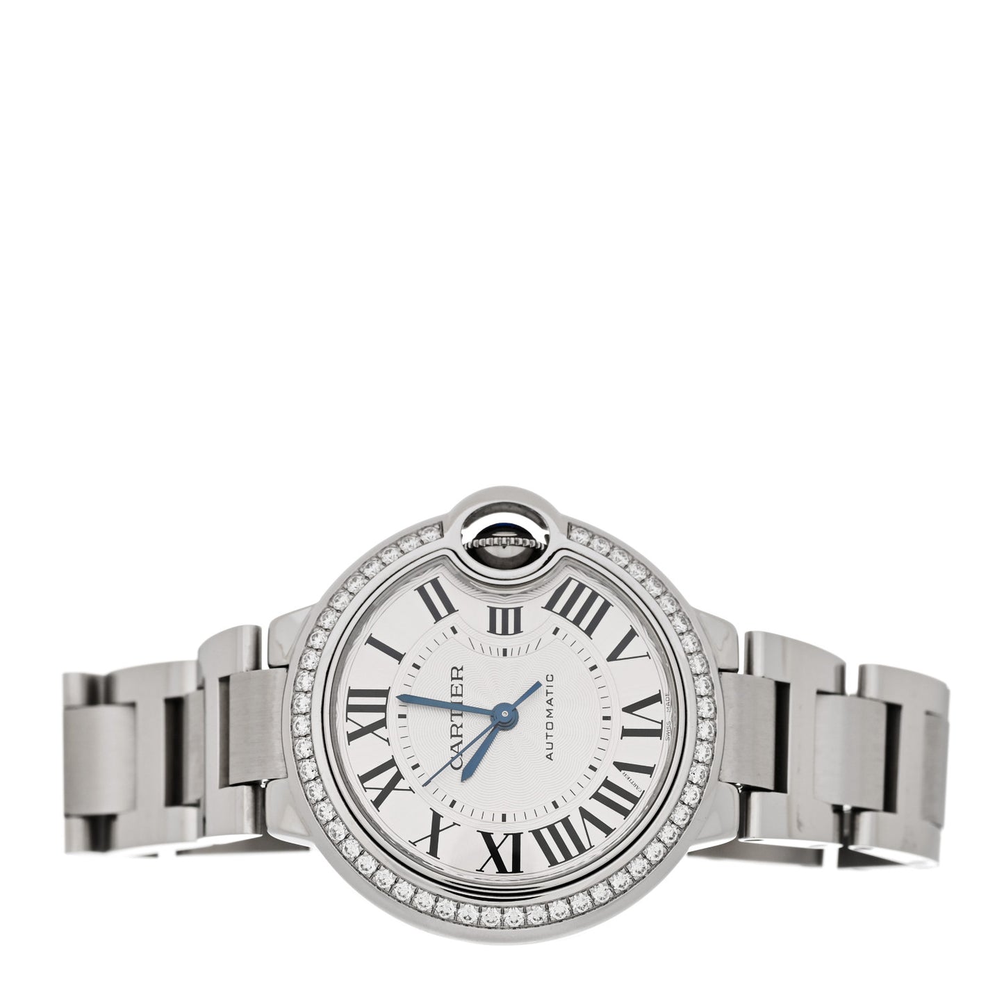 Stainless Steel Diamond Bezel 33mm Ballon Bleu De Cartier Automatic Watch