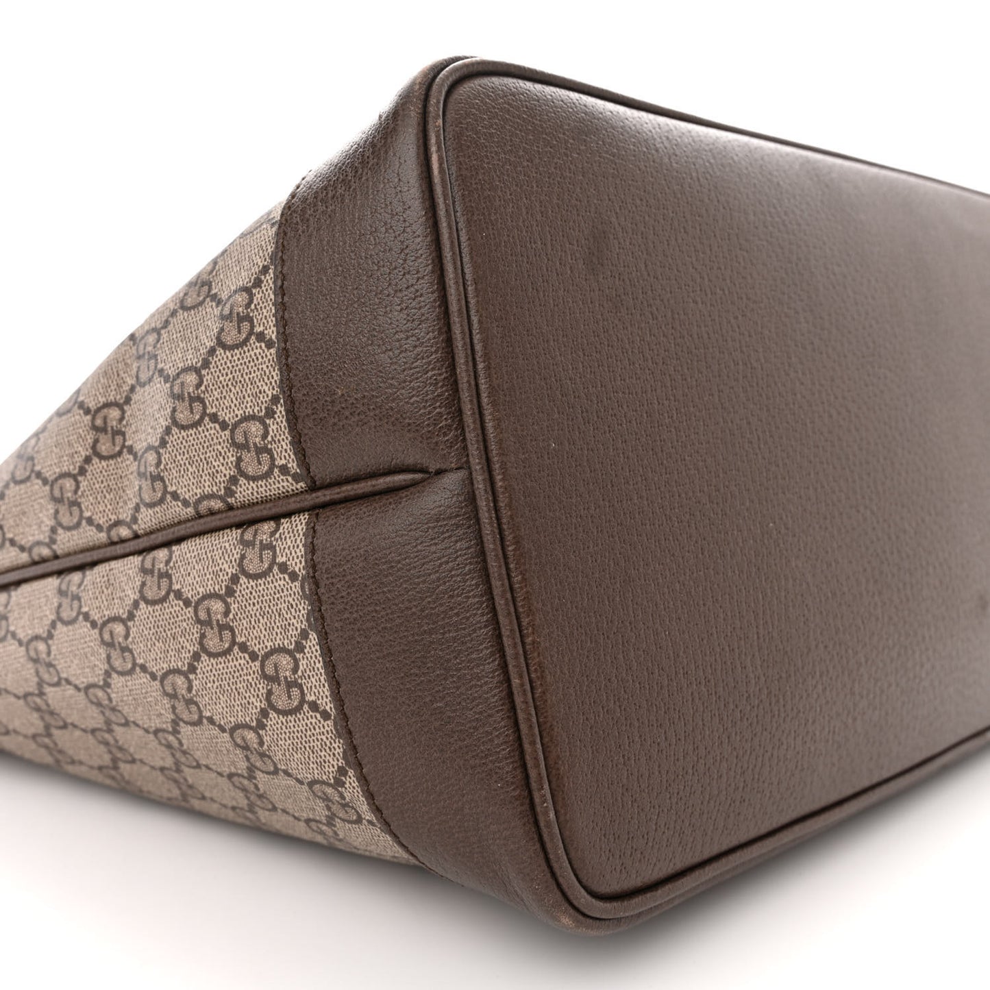 GG Supreme Monogram Textured Dollar Calfskin Web Large Ophidia Tote Beige Ebony New Acero