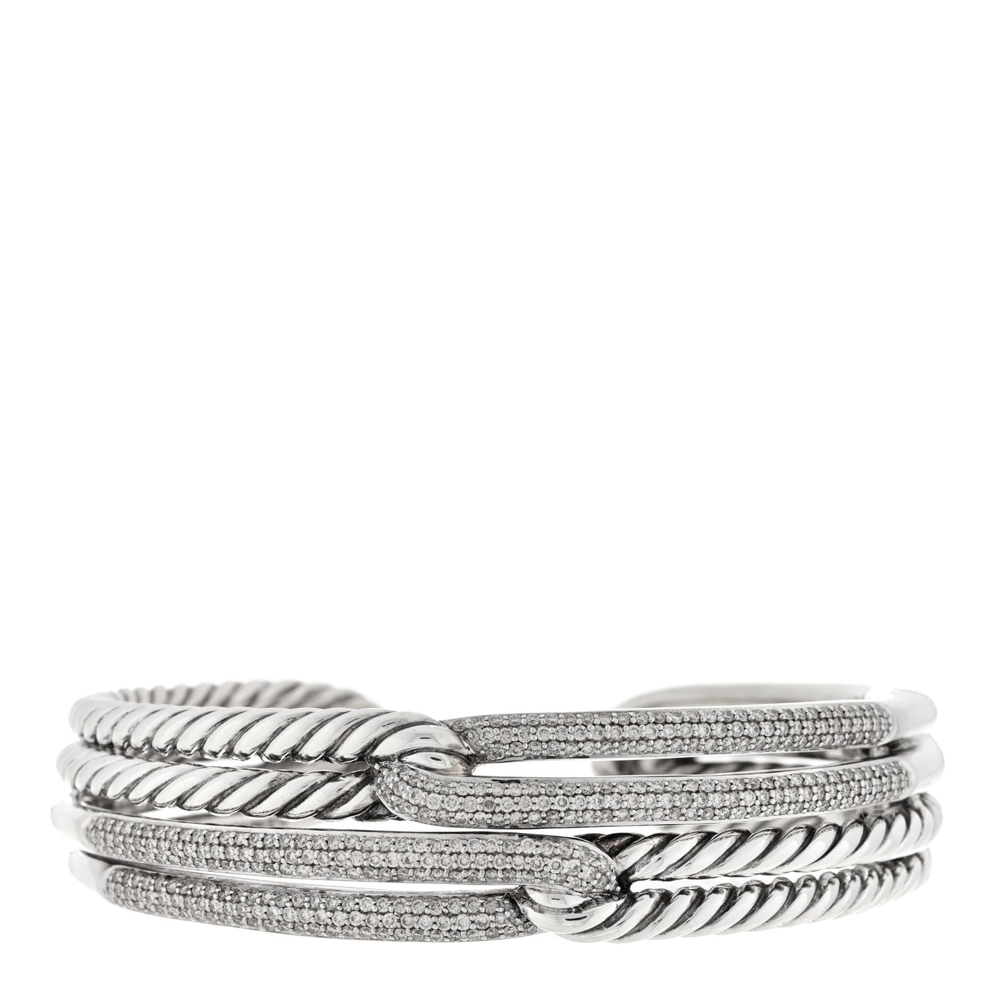 Sterling Silver Diamond Double Loop Labyrinth Bracelet