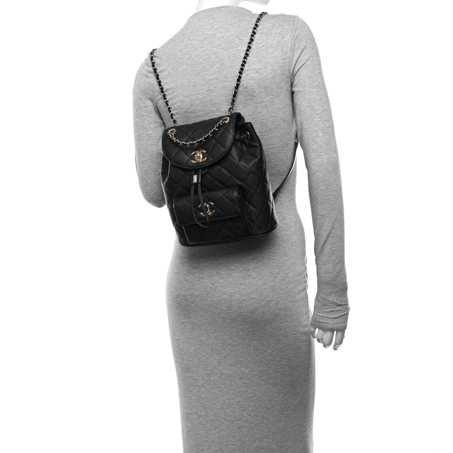 Caviar Quilted Backpack Bag Black