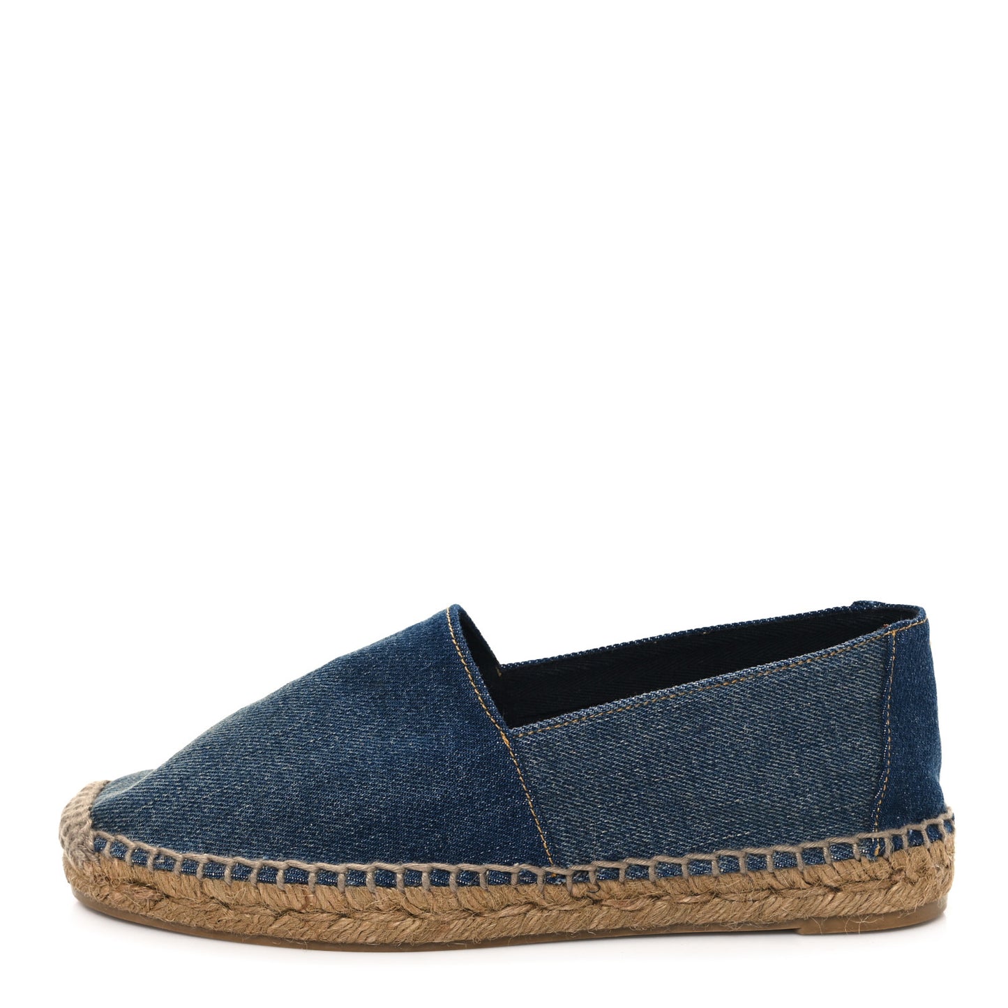 Denim Logo Embroidered Espadrilles 36 Deep Blue