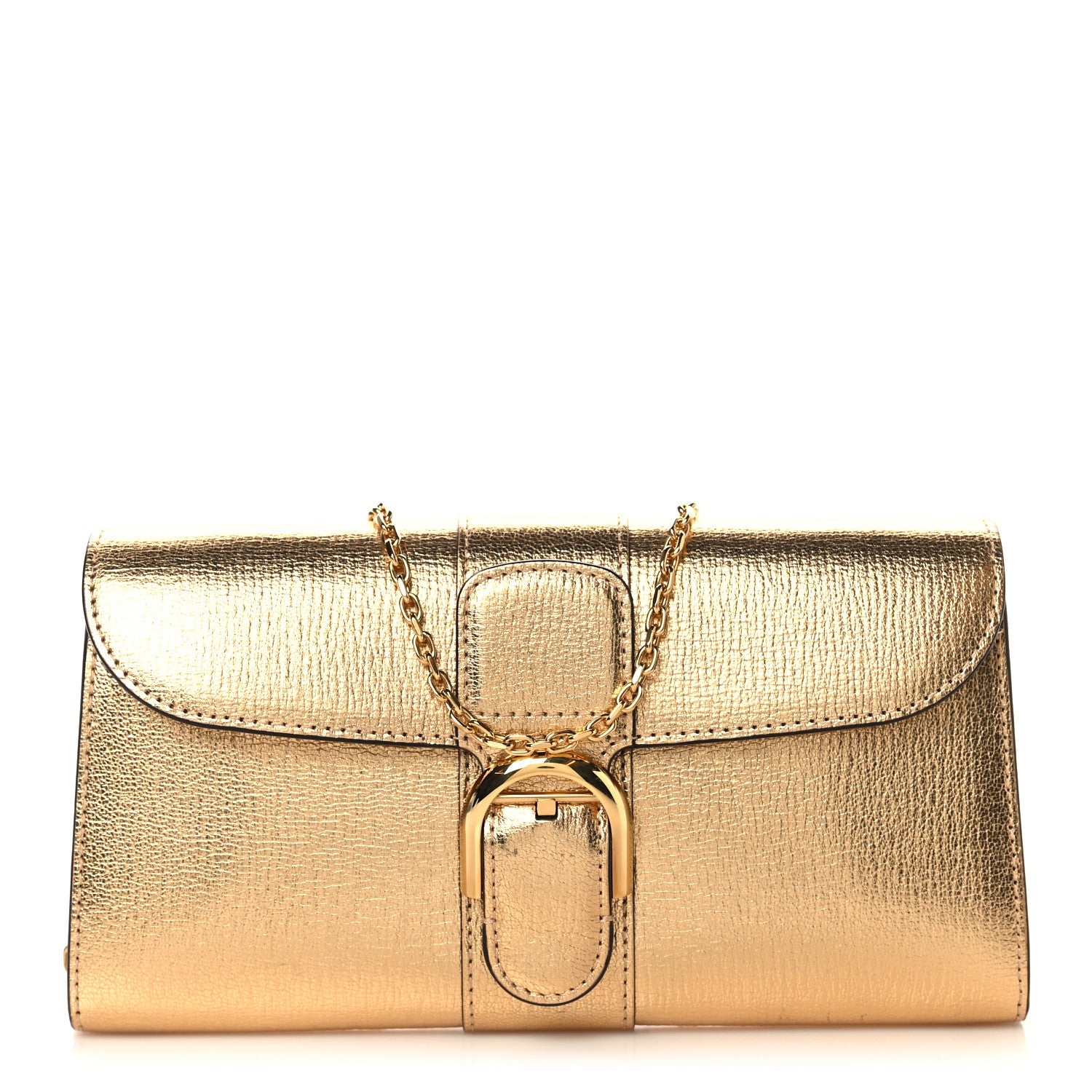 Delvaux Metallic Rodeo Calfskin Brillant Wallet On Chain Satin