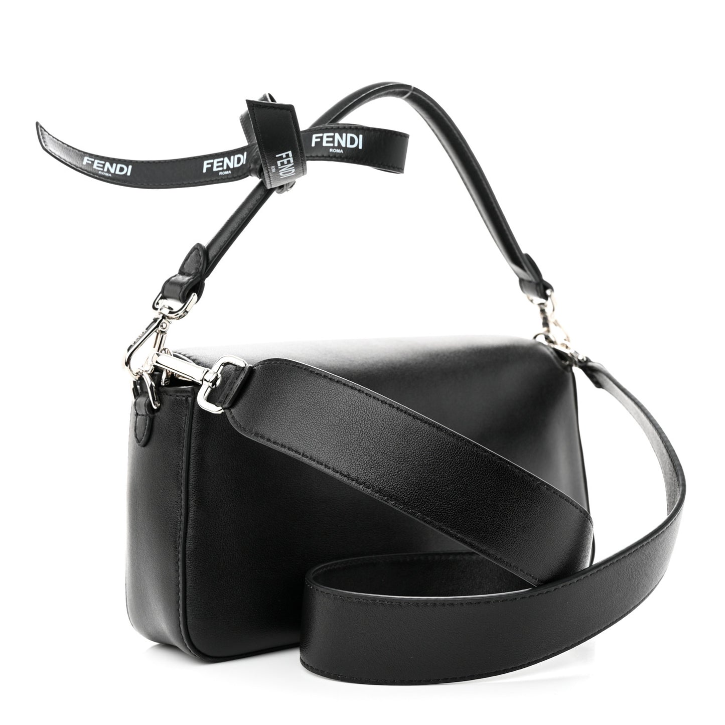 X MARC JACOBS Nappa Logo Medium Baguette Black