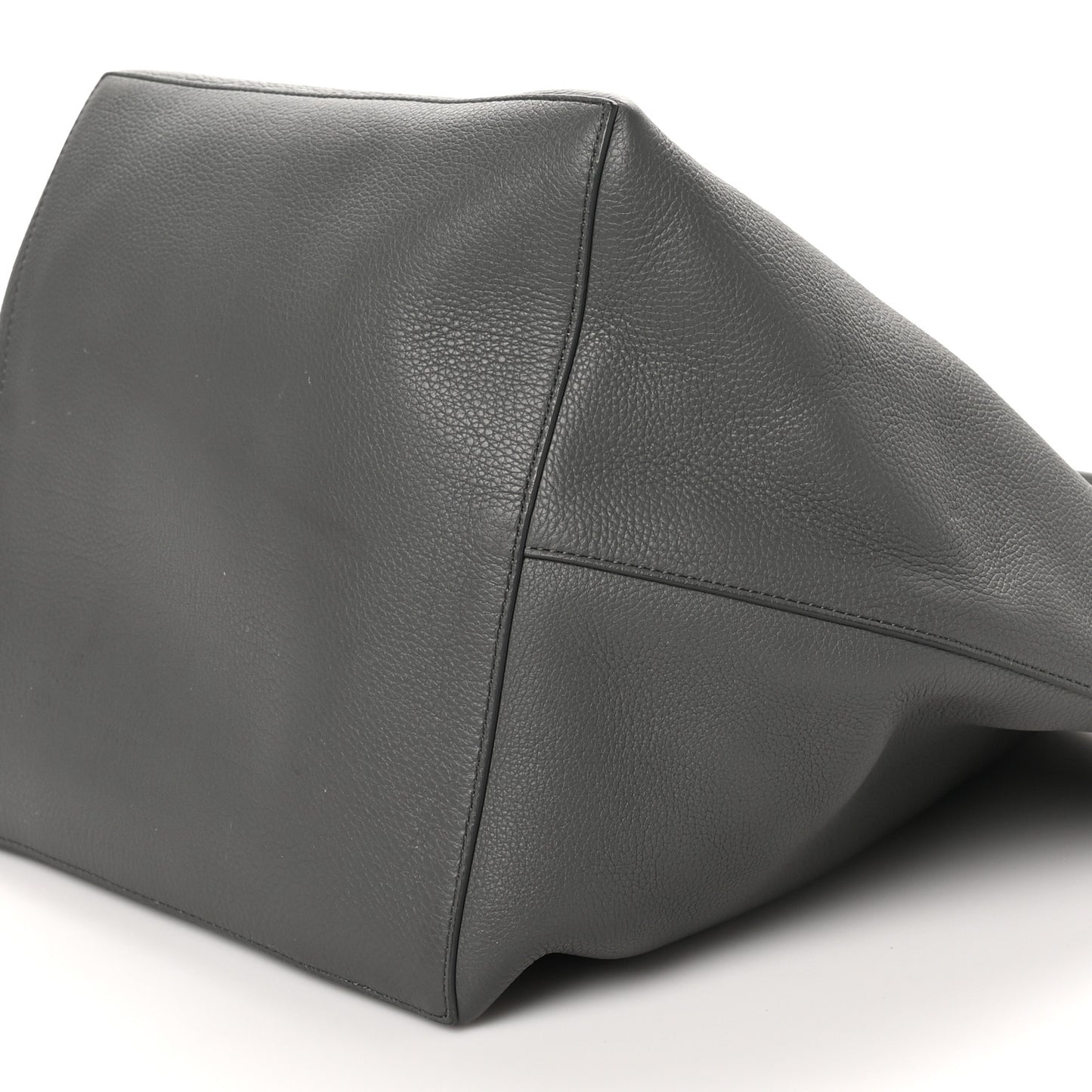 Grained Calfskin Park Tote Three Charcoal