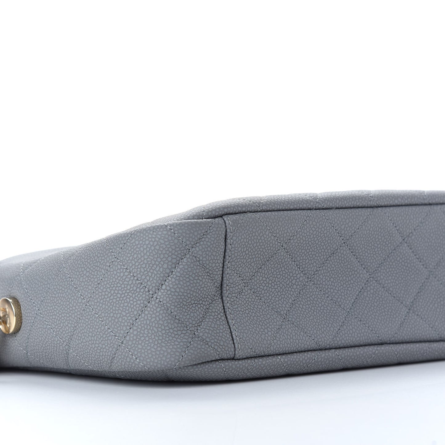 Caviar Quilted Large Coco Tassel Camera Case Grey