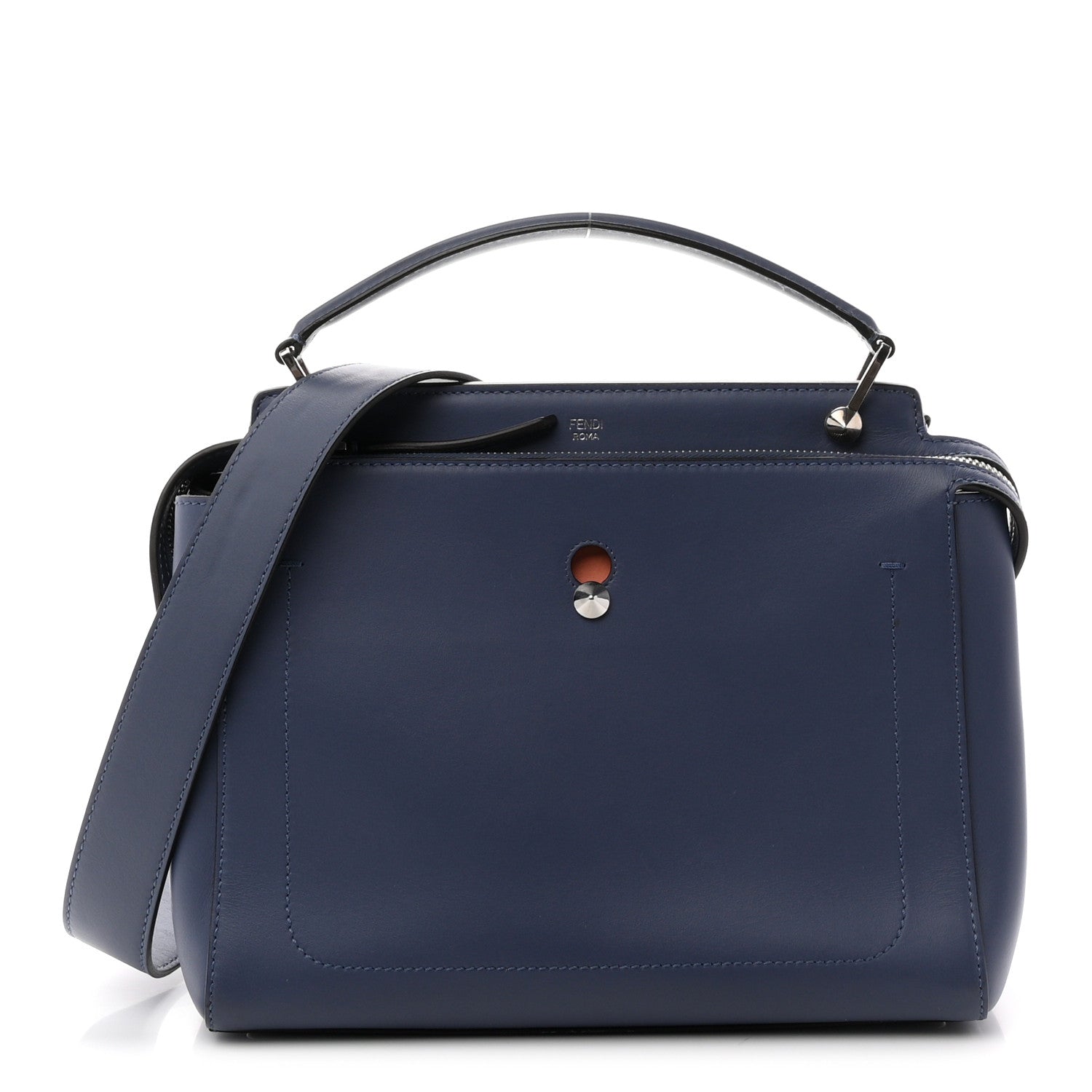 Fendi Vitello Baltico Dolce DotCom Satchel Blue 1925583 – FASHIONPHILE