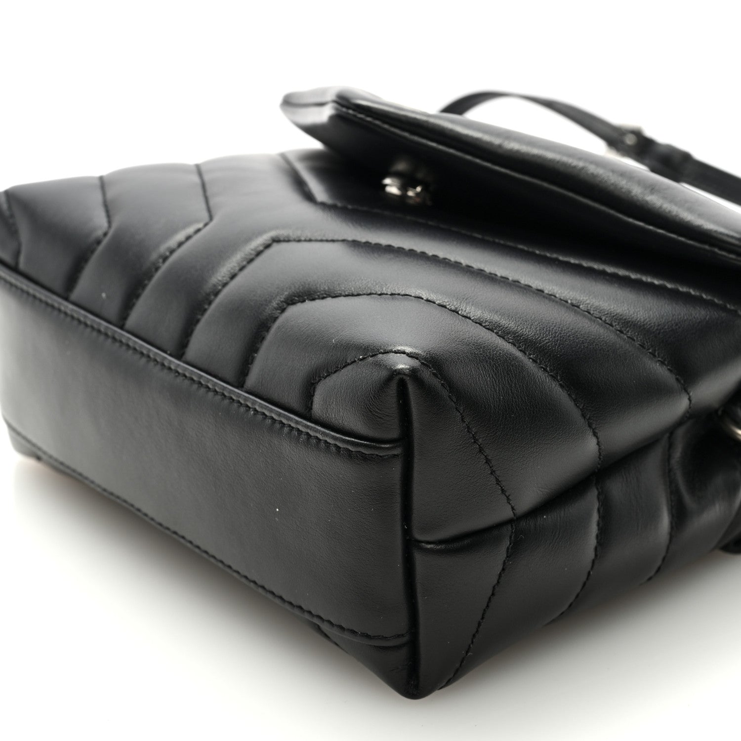 Saint Laurent Calfskin Y Quilted Monogram Toy Loulou Crossbody Bag Black 8 of 9