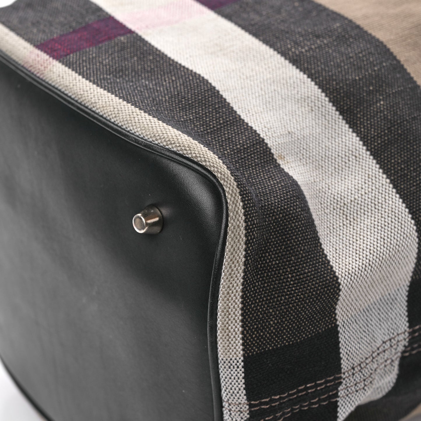 Canvas Mega Check Medium Ashby Hobo Black