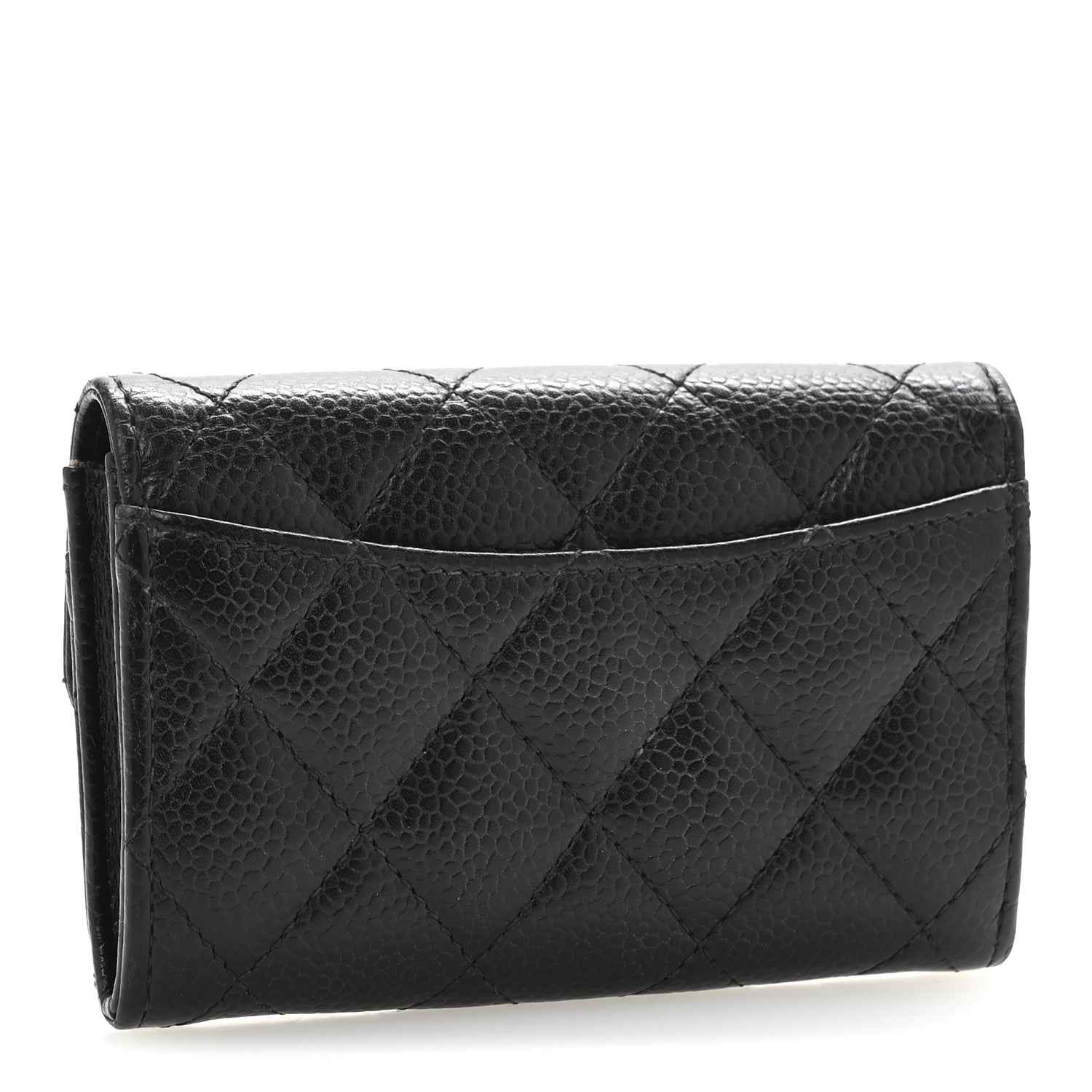 Chanel Caviar Quilted Flap Card Holder Wallet Black 3 of 11