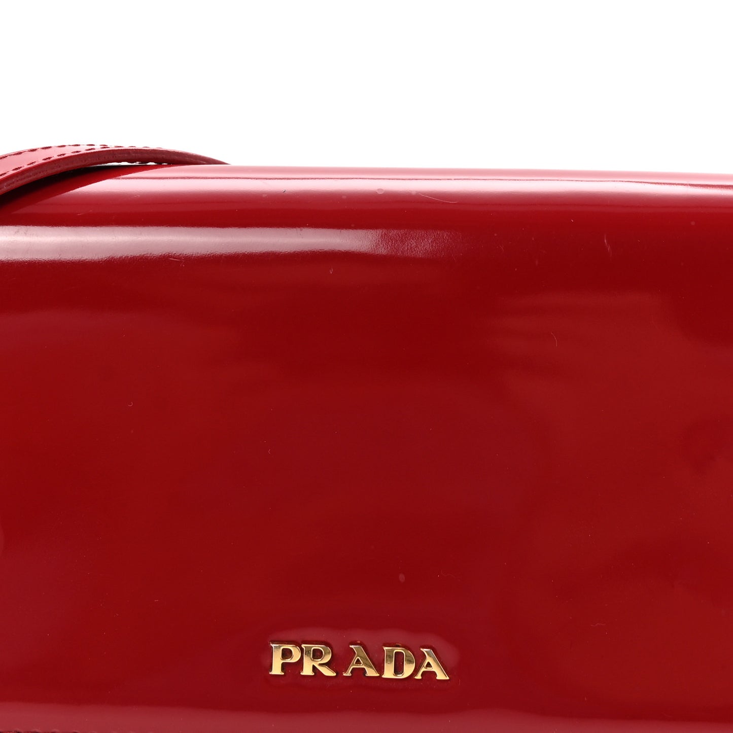 Vernice Metal Bar Chain Wallet Fuoco