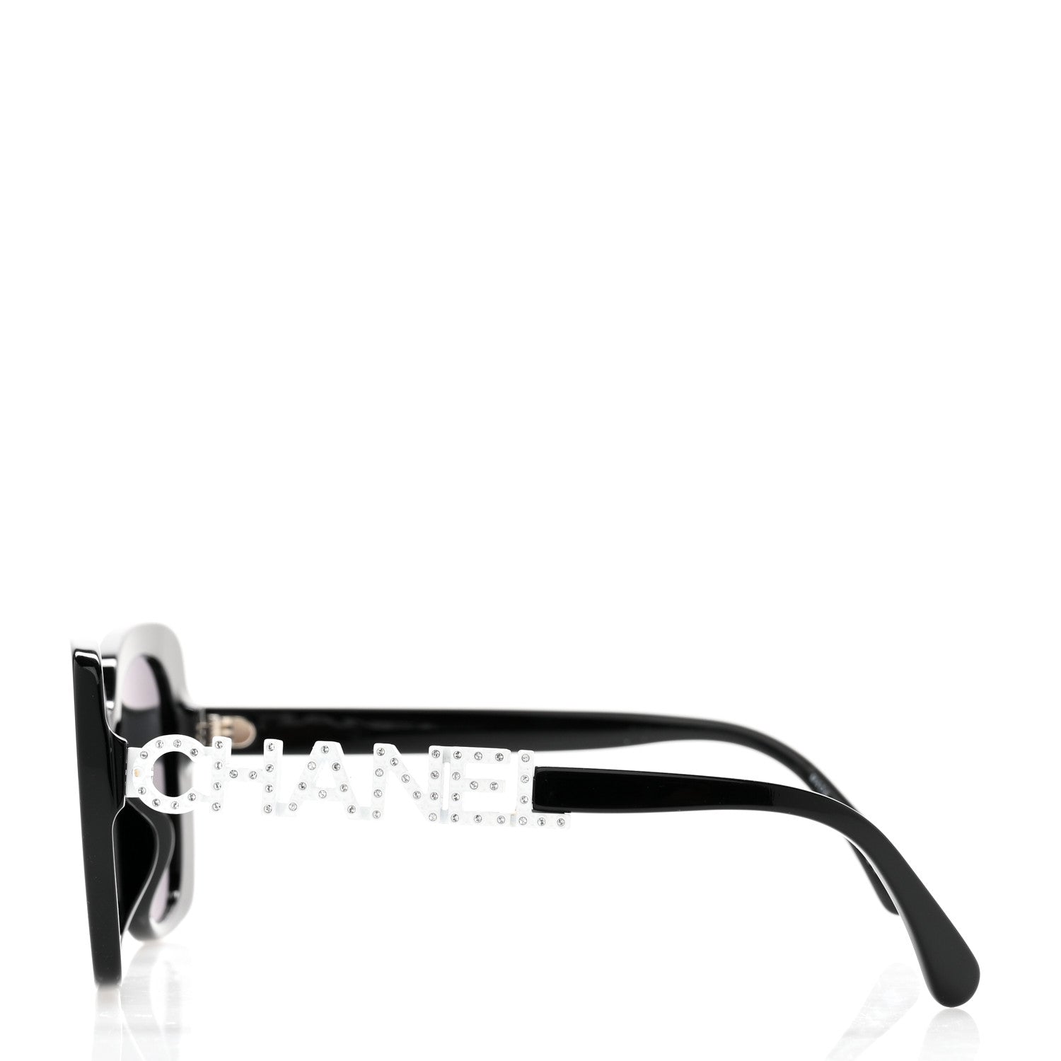 Chanel Acetate Strass Square Sunglasses 5422-B-A Black White 3 of 8