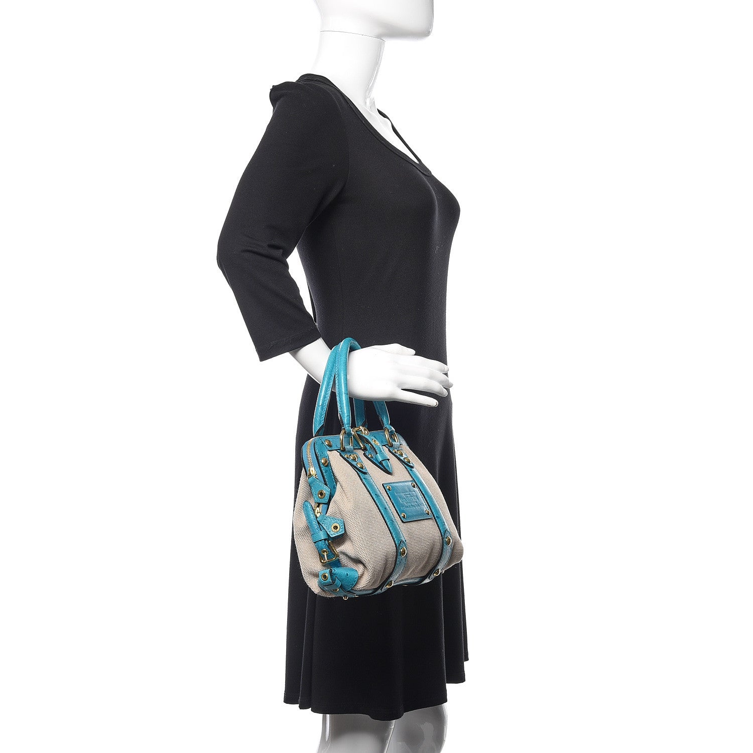 Louis Vuitton Toile Ostrich Trianon Sac De Nuit MM Turquoise 2 of 10