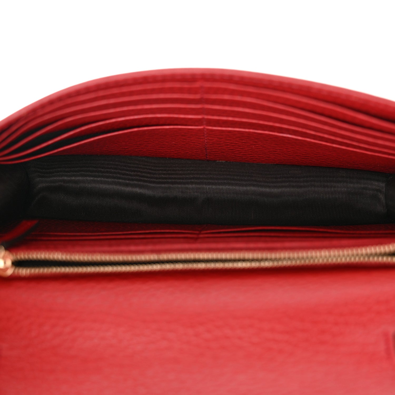 Gucci Dollar Calfskin Interlocking G Chain Wallet Red 5 of 12