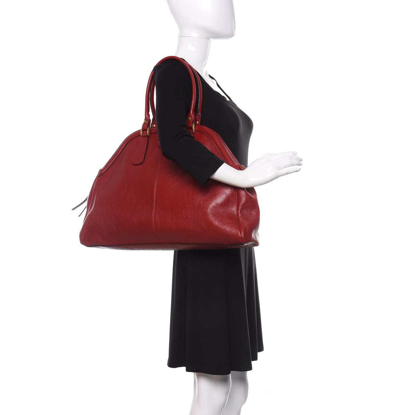 Calfskin Large Re(Belle) Top Handle Bag Red