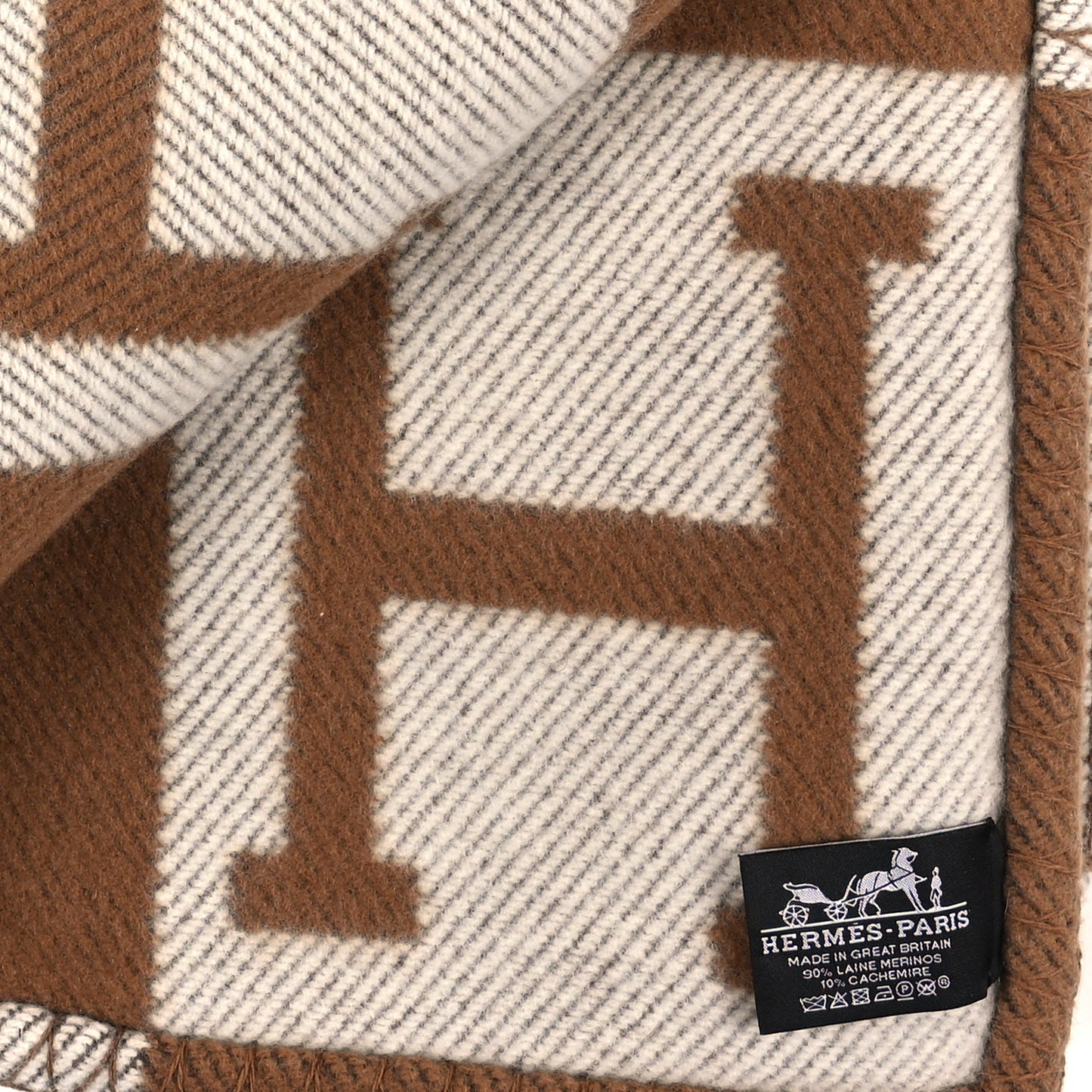 Wool Cashmere Avalon Blanket Ecru Camel