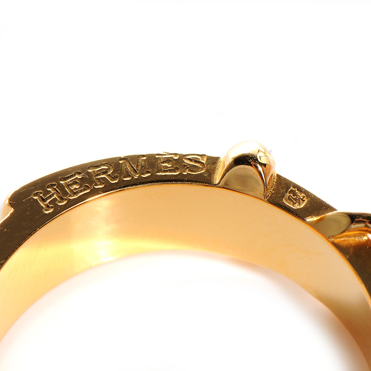 Belt Buckle Scarf Ring Gold Plated