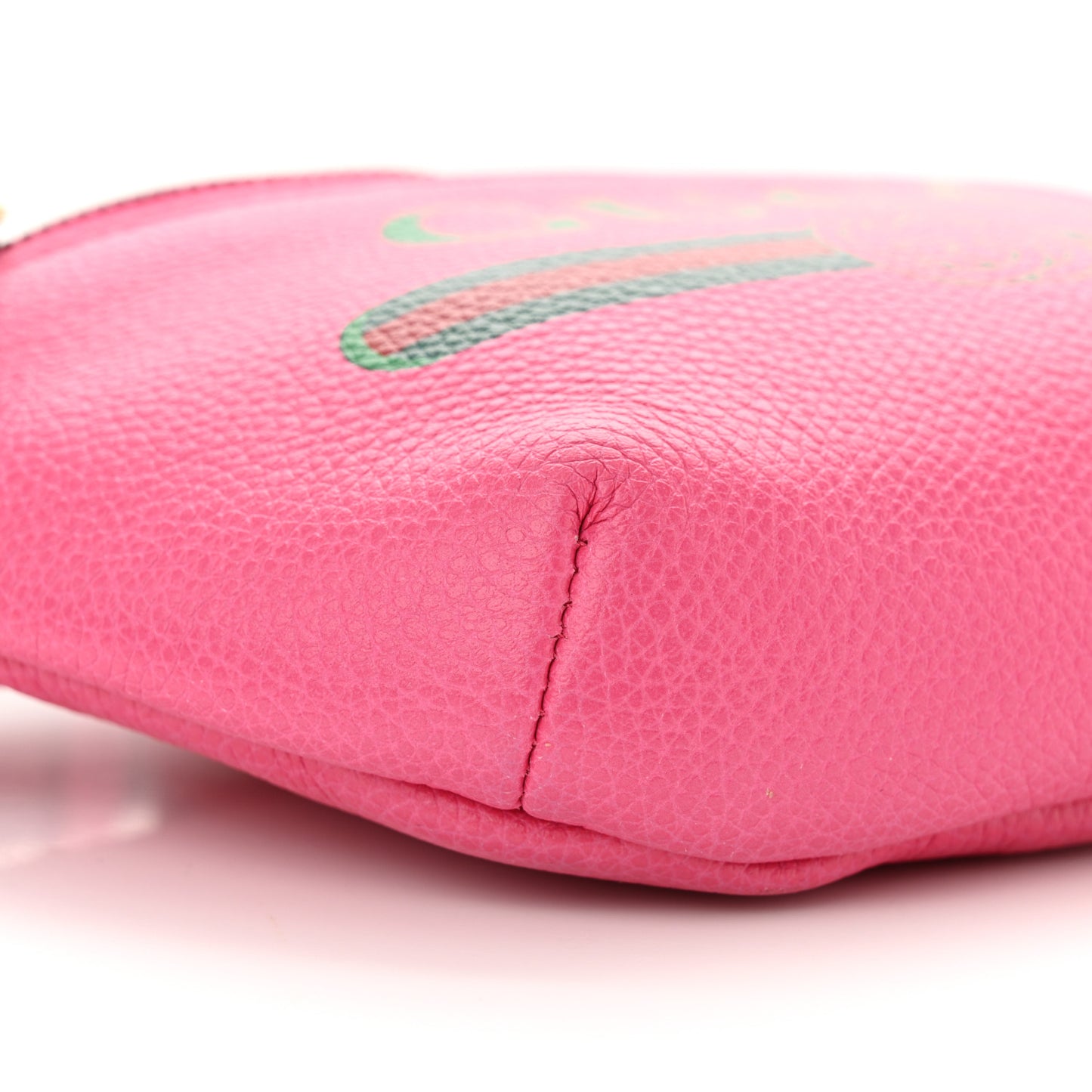 Grained Calfskin Small Logo Belt Bag Box Pink Green