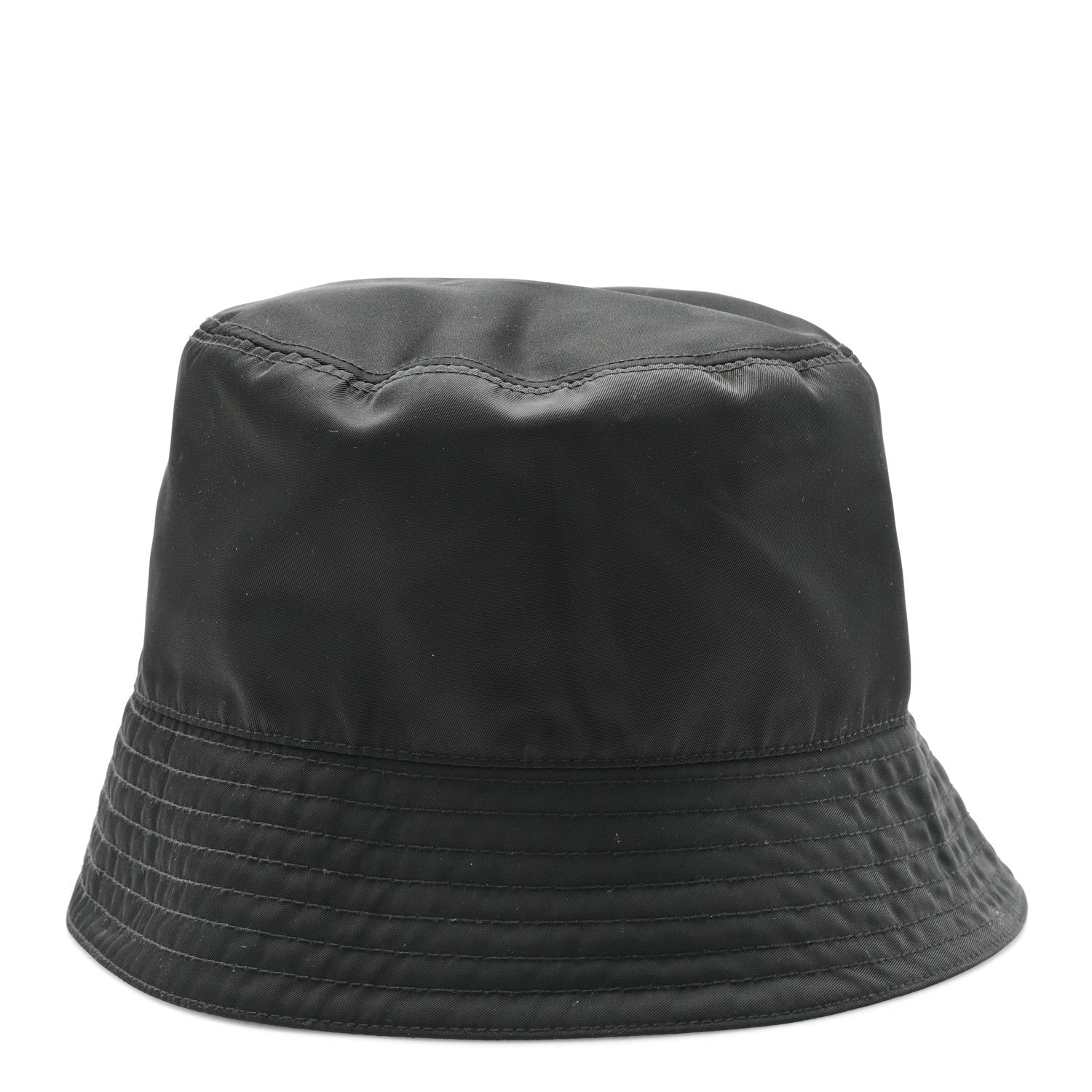 Prada Re-Nylon Rubber Logo Bucket Hat S Black 5 of 9