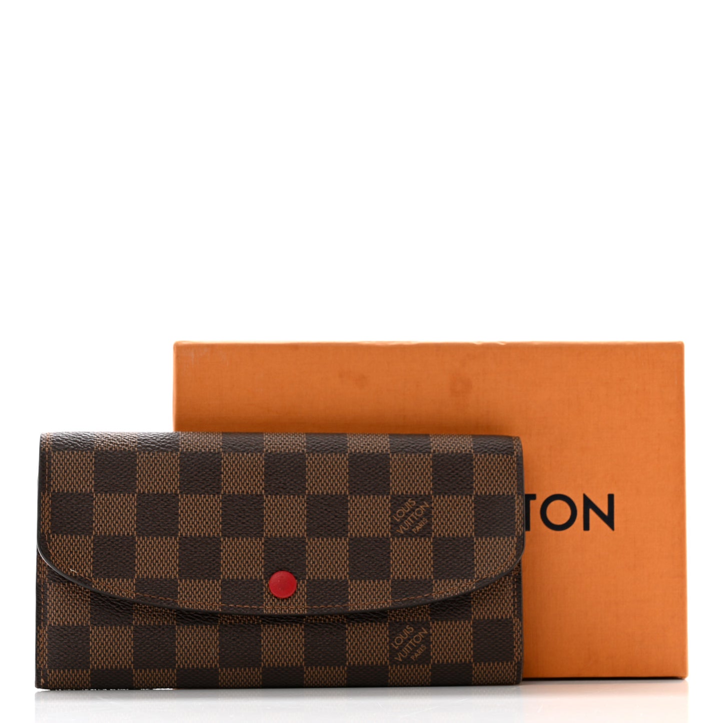 Damier Ebene Emilie Wallet Red