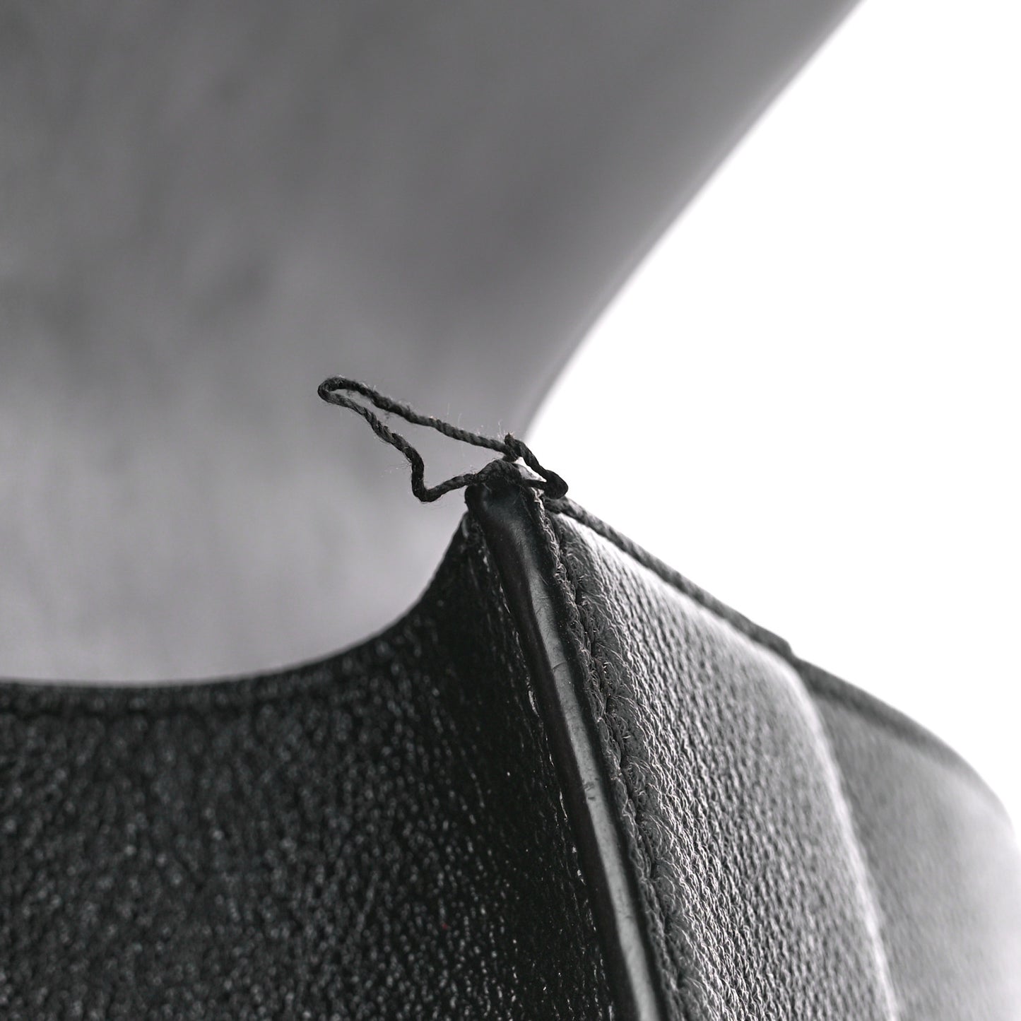 Grained Calfskin Small Hourglass Top Handle Bag Black