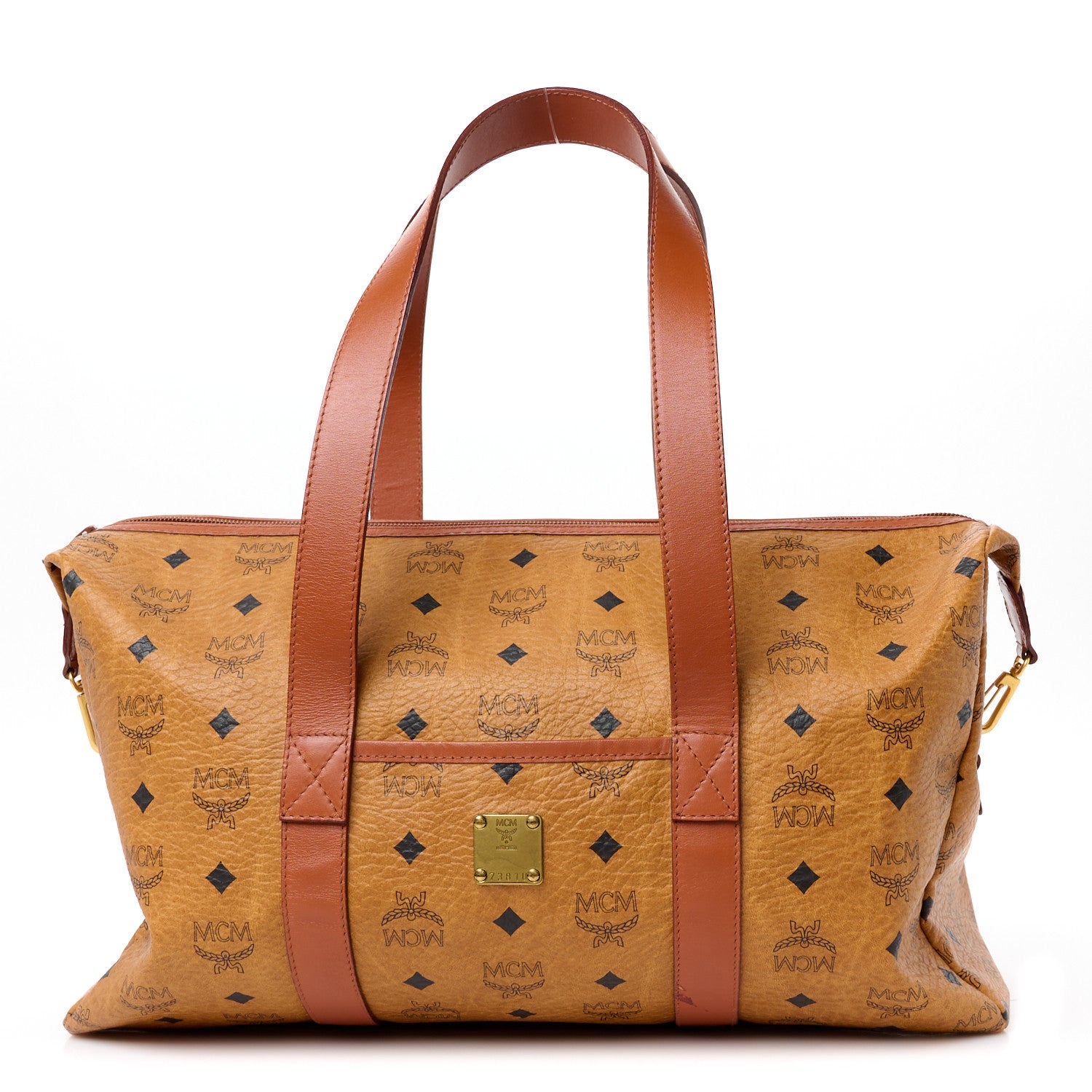 MCM Visetos Golf Duffle Bag Cognac 1 of 10