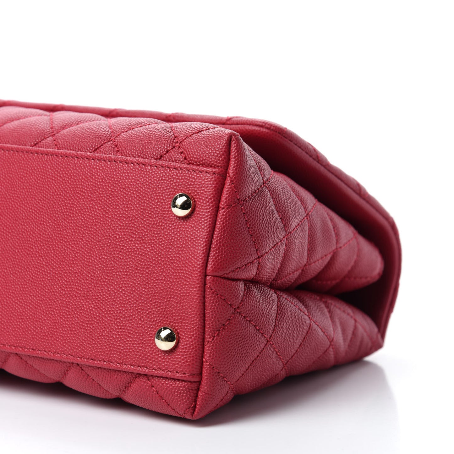 Caviar Quilted Small Coco Handle Flap Fuchsia