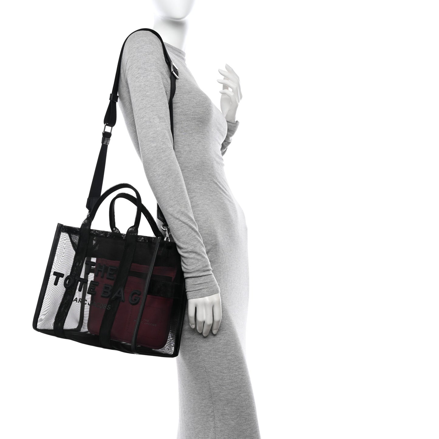 Nylon The Mesh Medium Tote Bag Black Pink