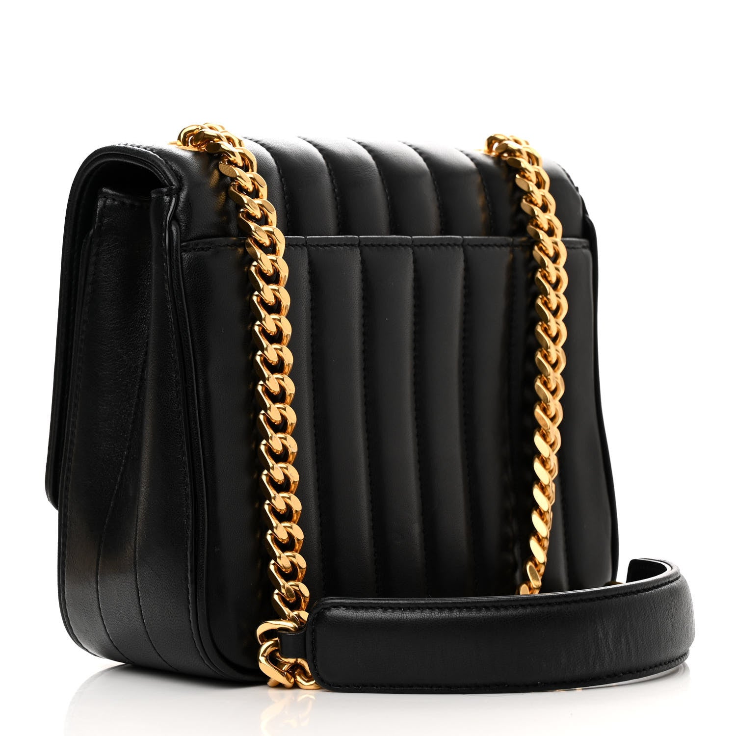 Saint Laurent Lambskin Matelasse Monogram Vicky Chain Wallet Black 3 of 15