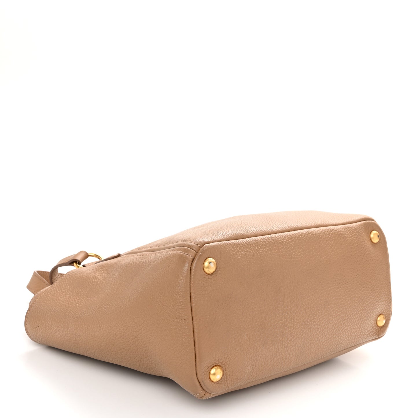 Vitello Daino Side Pocket Shoulder Bag Tote Sesamo
