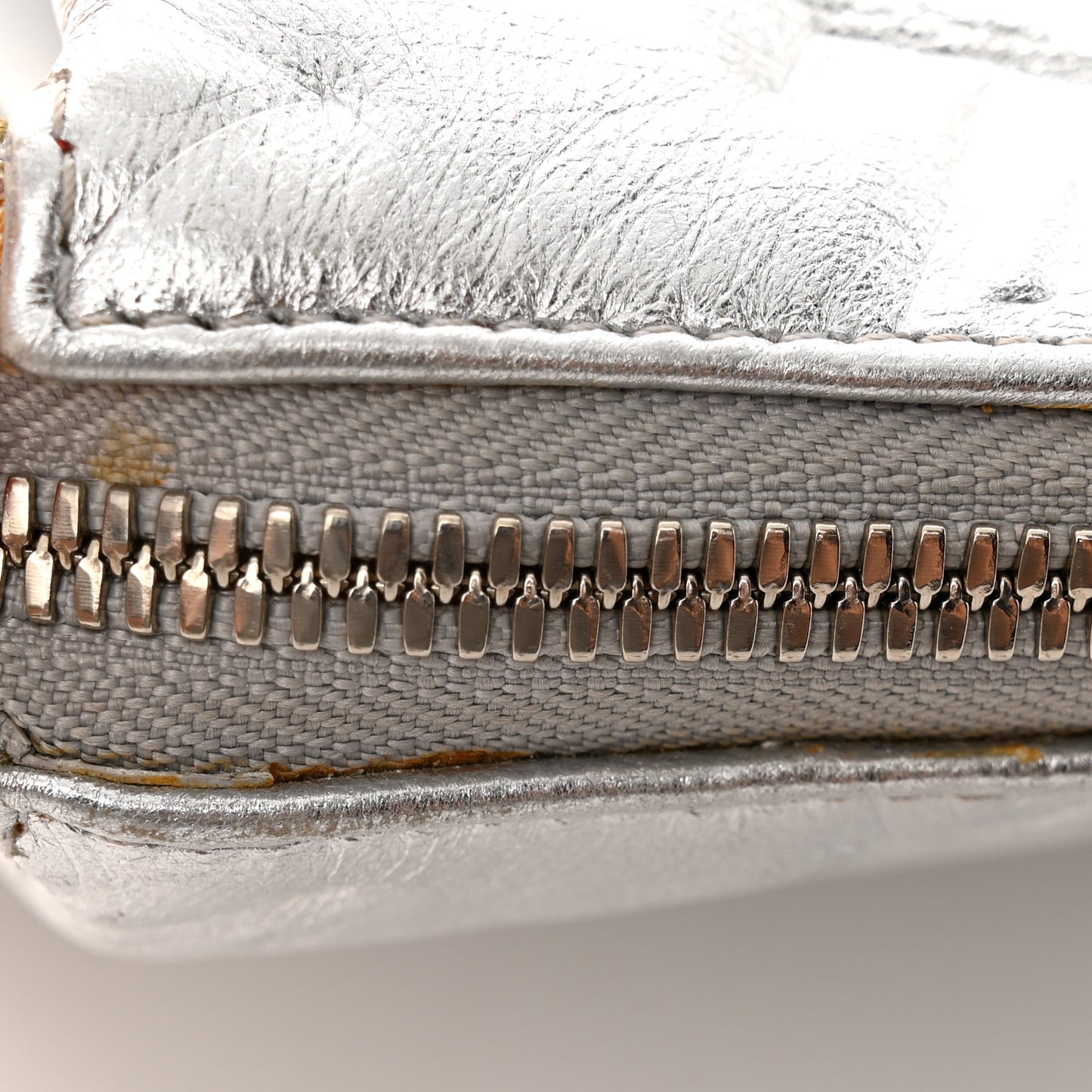 Metallic Lambskin Embossed Monogram Coussin PM Silver