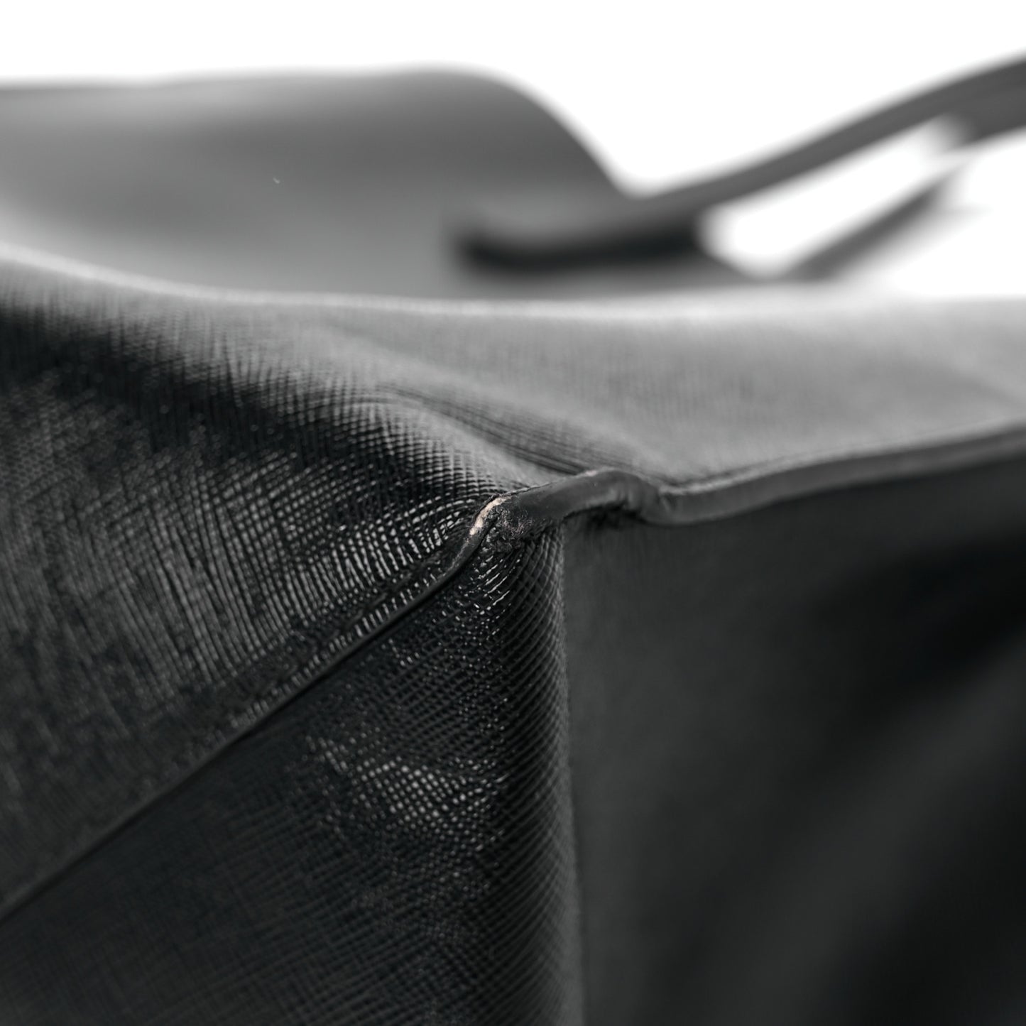 Textured Coated Canvas Medium Stargate Shopper Tote Black