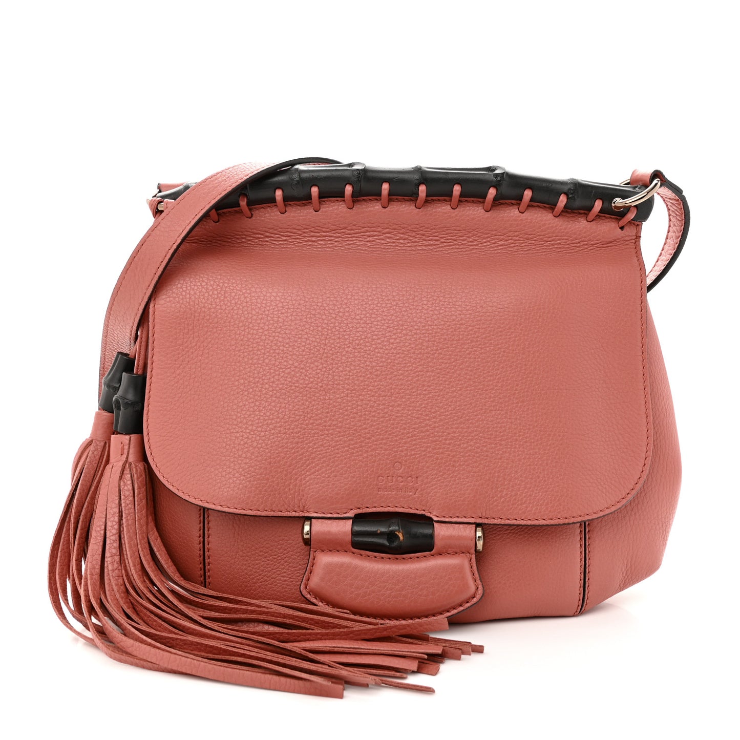 Calfskin Medium Nouveau Fringe Shoulder Bag Pink