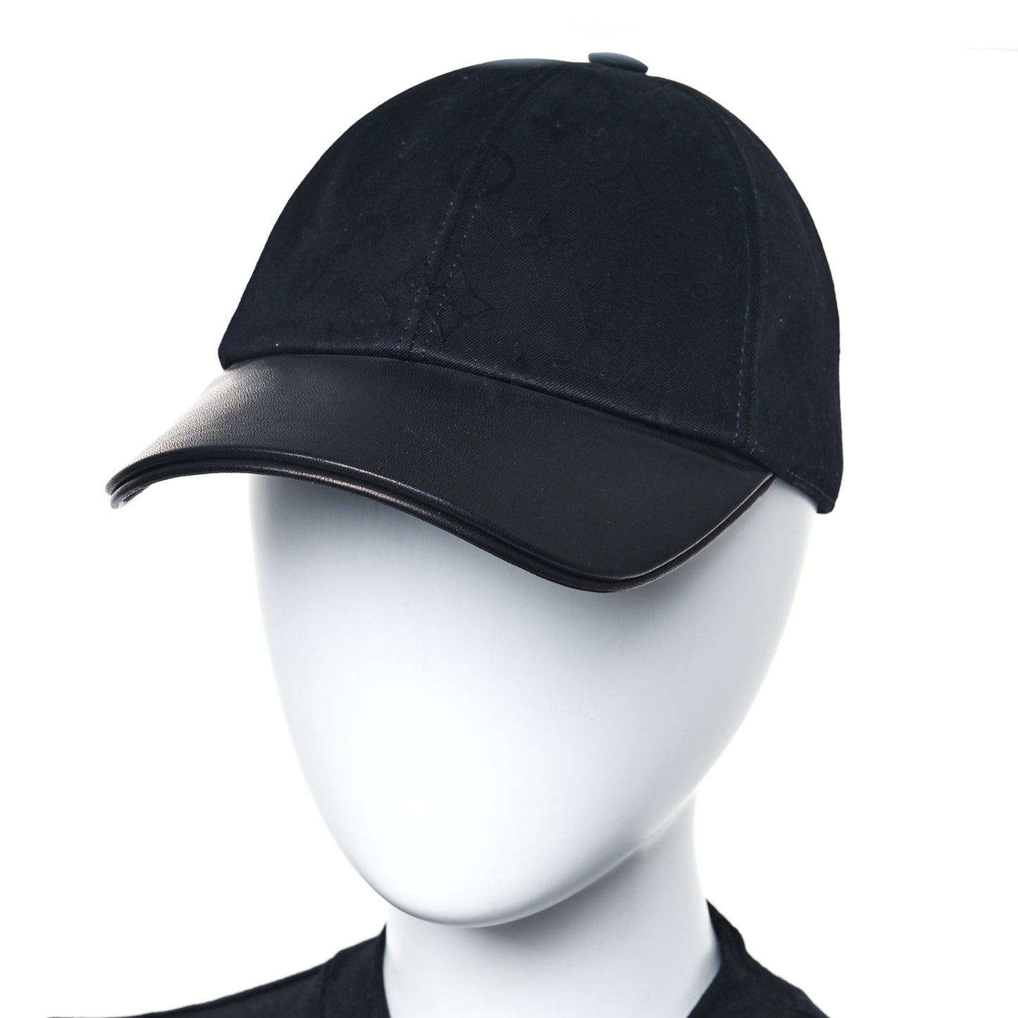 Calfskin Cotton Jacquard Monogram LV First Cap M Black