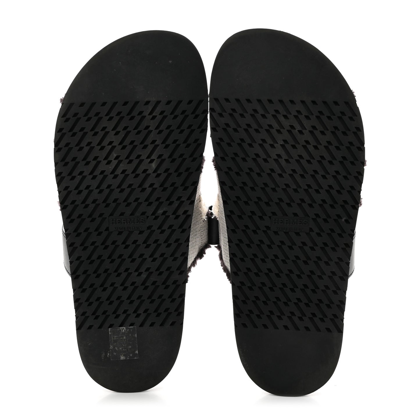 Techno Fringed H Canvas Caflskin Womens Chypre Sandals 39 Prunoir Black