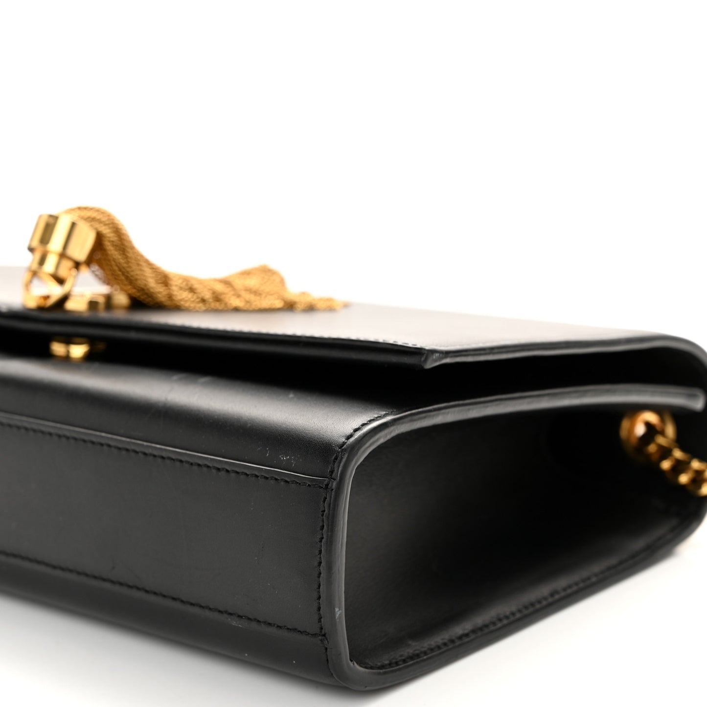 Smooth Calfskin Medium Classic Monogram Kate Tassel Satchel Black