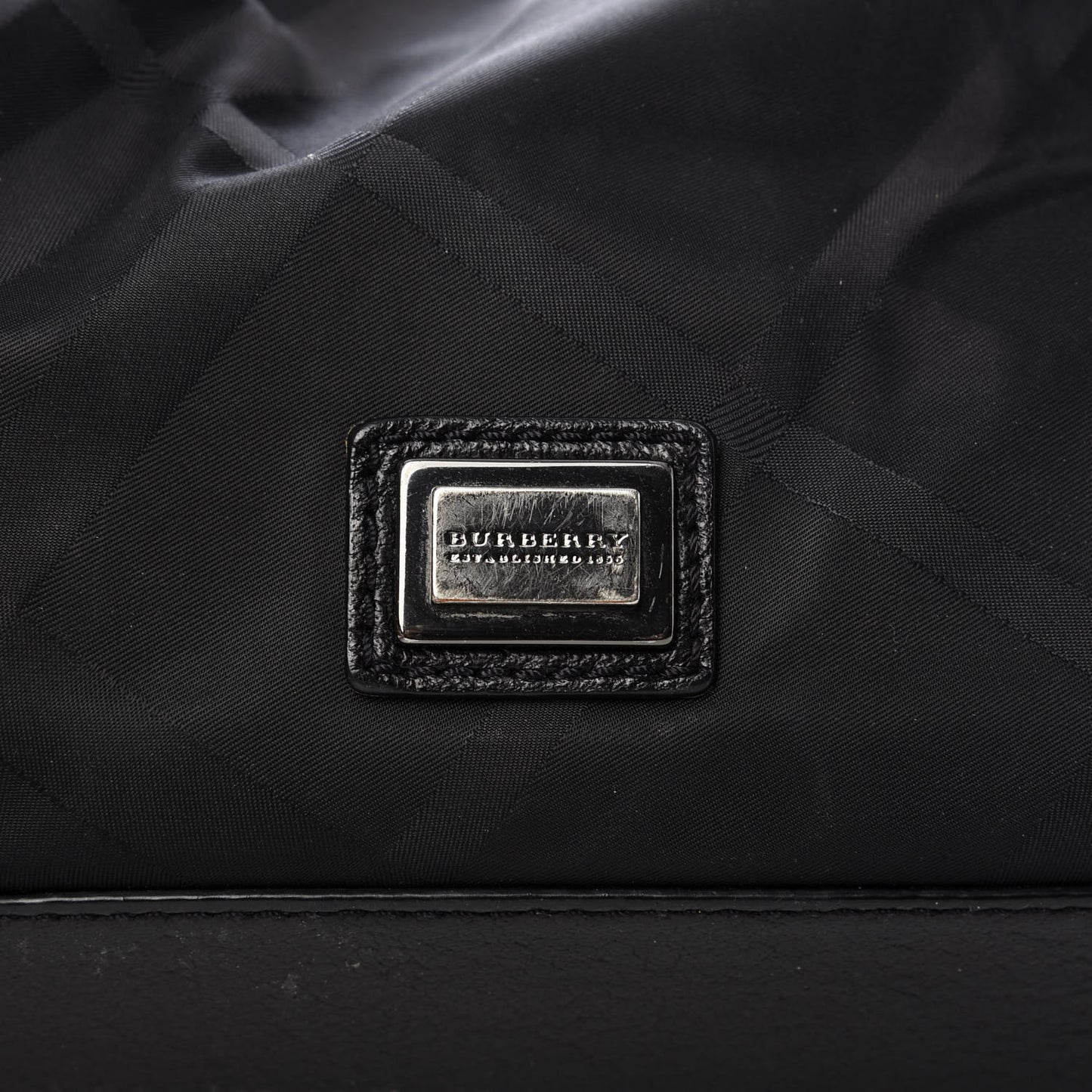 Nylon Tonal Check Torbitt Tote Black