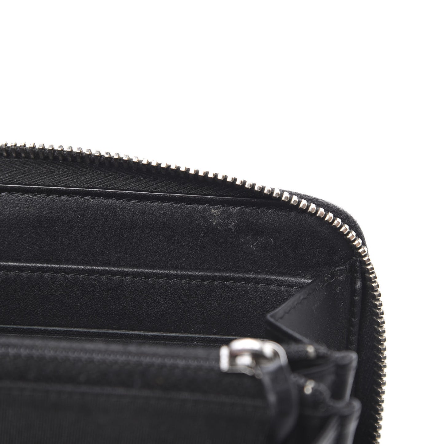 Patent Quilted Brilliant Zip Around Wallet Black