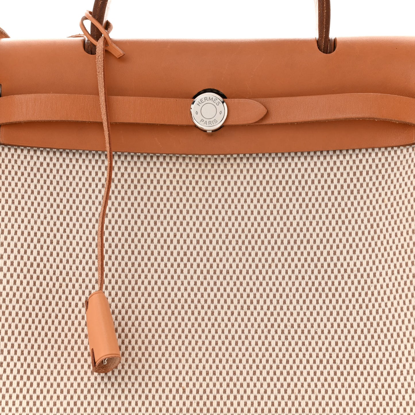 Toile Vache Calfskin Herbag 30 PM Black Natural