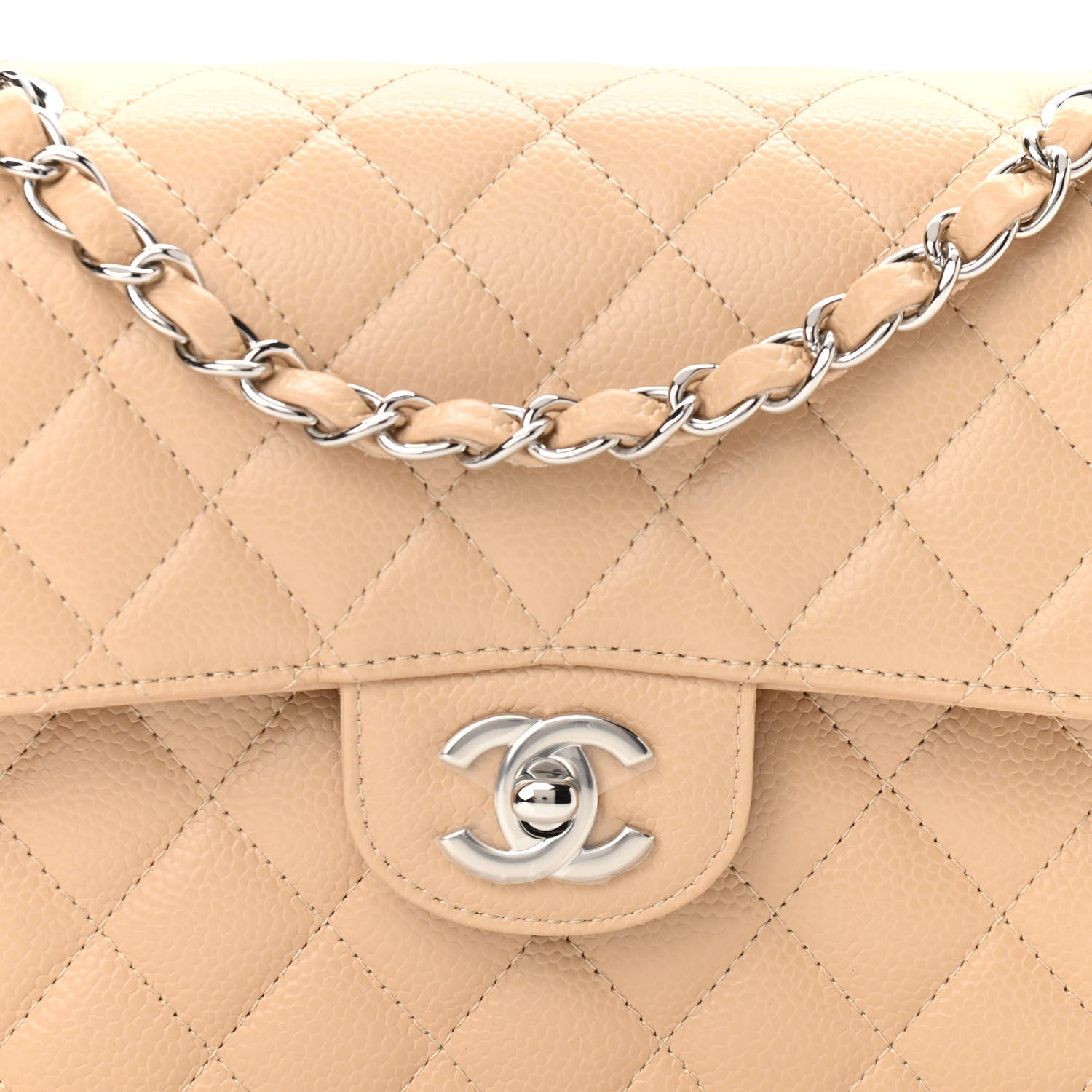 Chanel Caviar Quilted Small Double Flap Beige 8 of 11