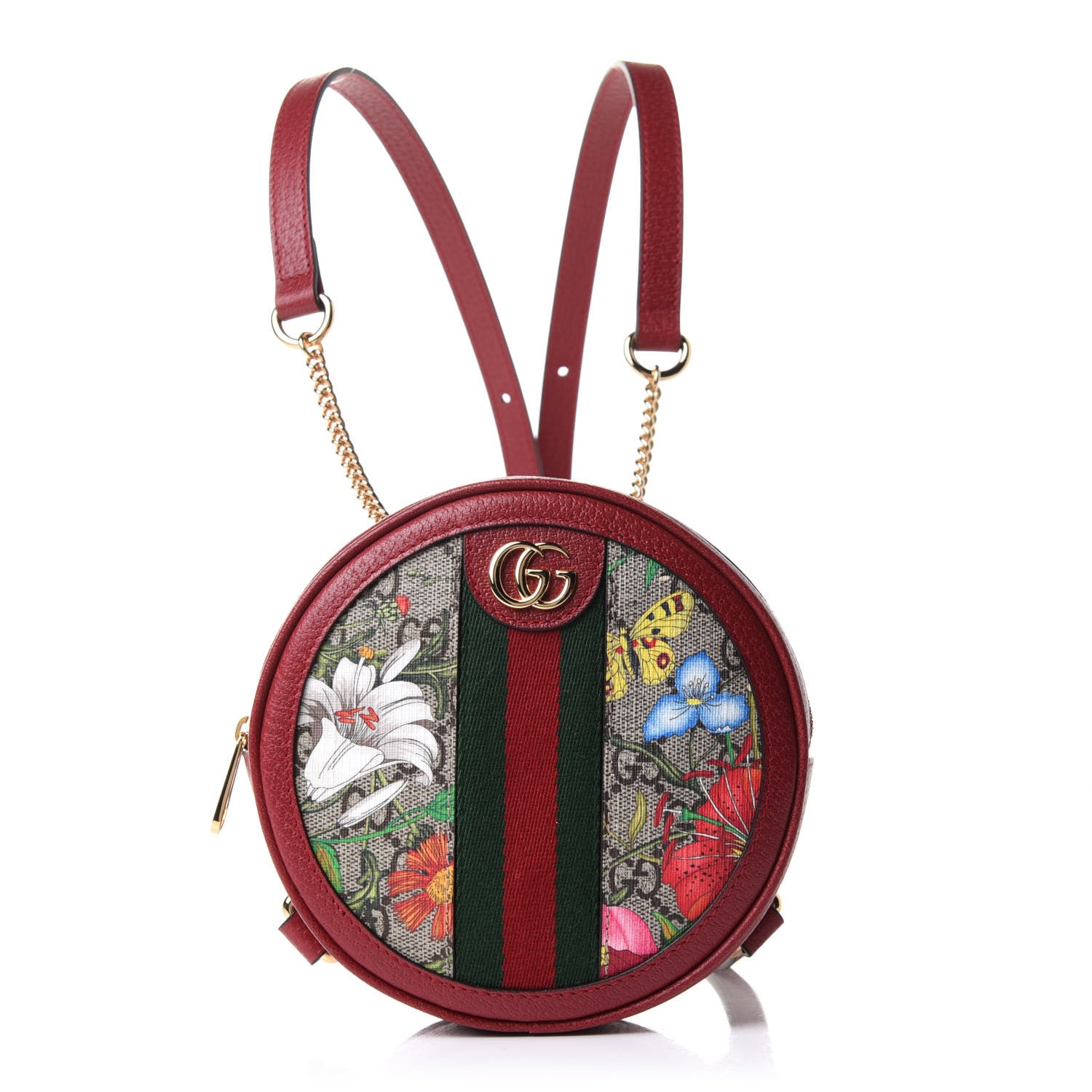 Gucci GG Supreme Monogram Web Flora Mini Ophidia Round Backpack