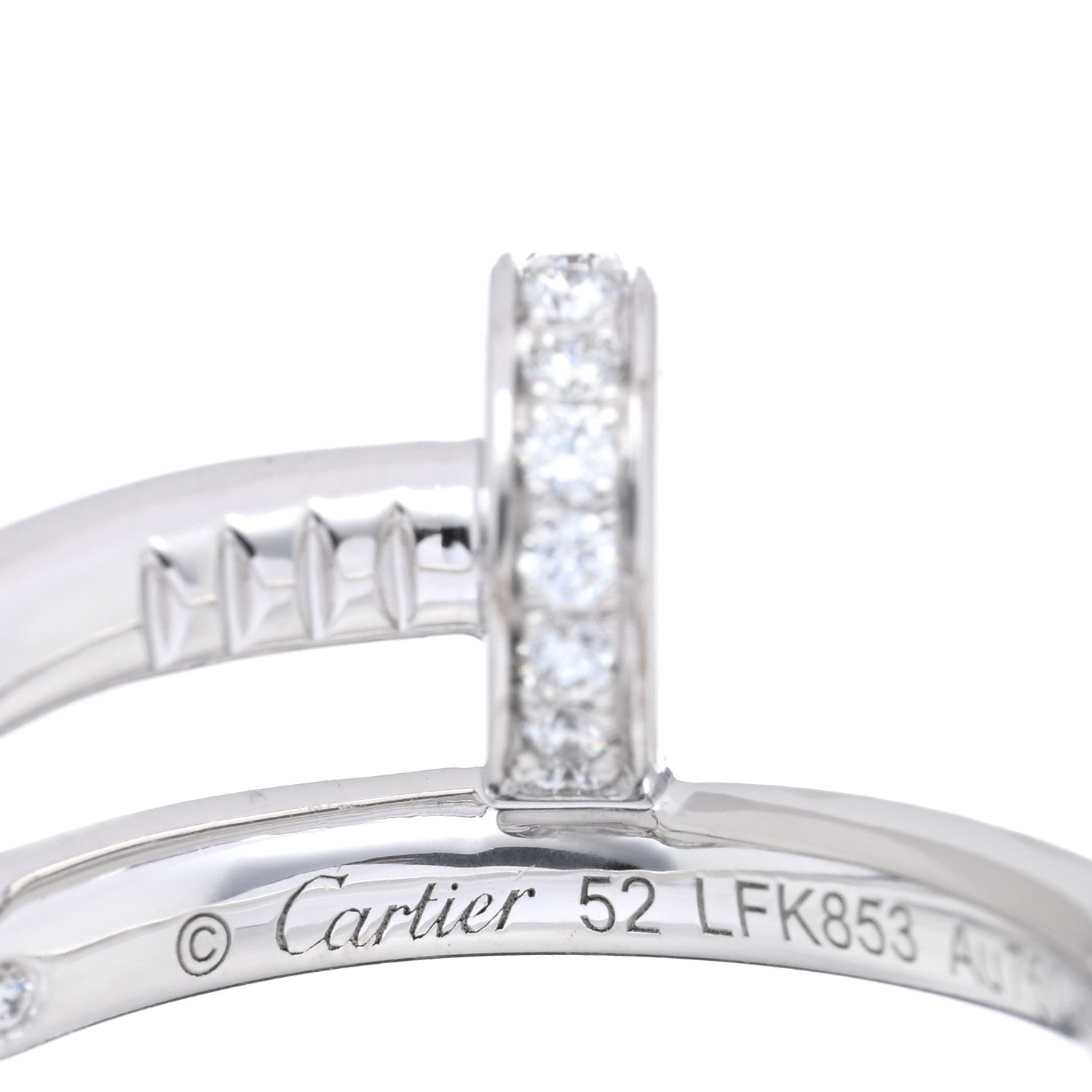 Cartier 18K White Gold Diamond Juste Un Clou Ring 52 6 4 of 5
