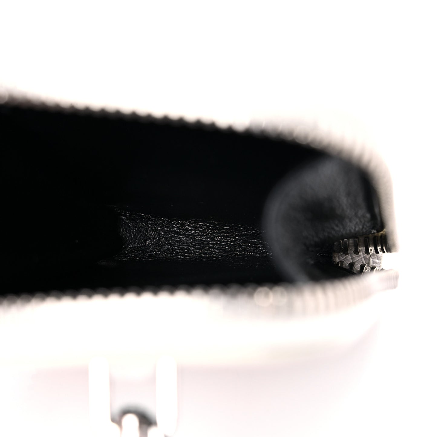 Ostrich Zip Around Mini Pouch White