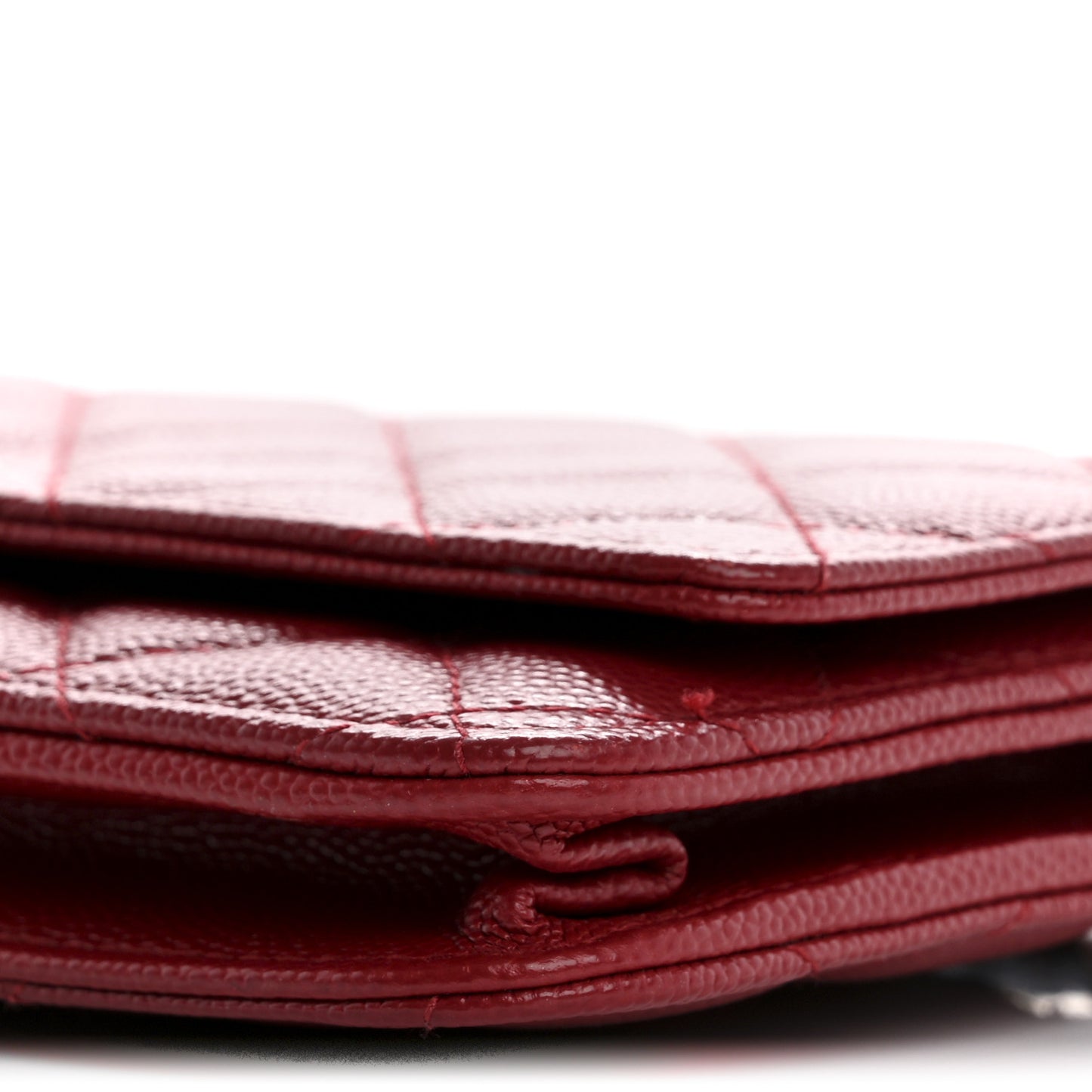 Caviar Quilted Wallet on Chain WOC Red